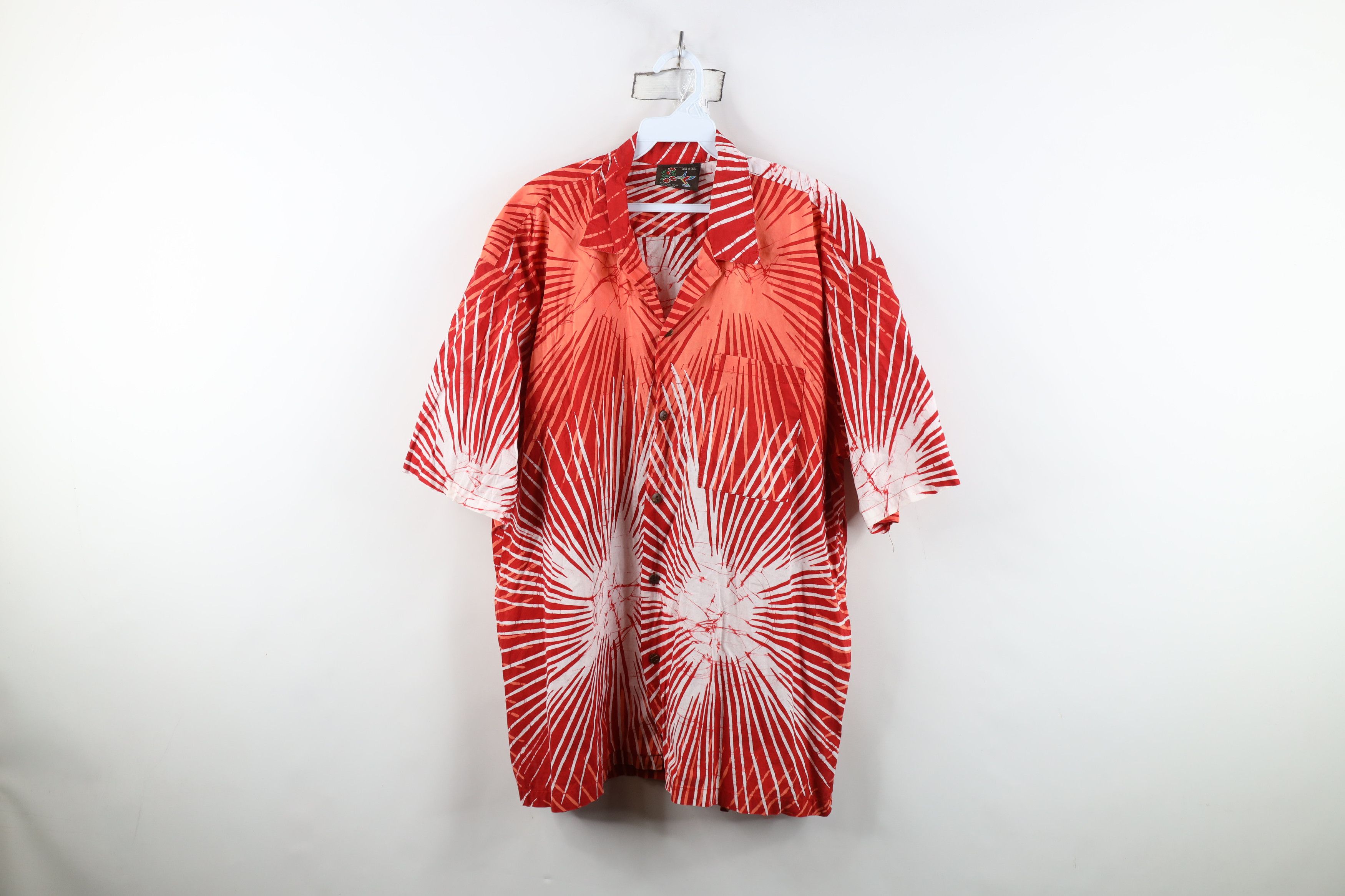 Vintage Vintage 90s Streetwear Burst Camp Collar Button Shirt Cotton Size US L / EU 52-54 / 3 - 1 Thumbnail