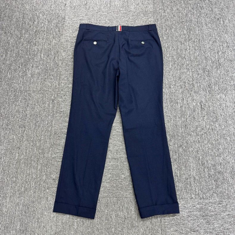 Thom Browne Thom Browne size2 Navy blue woolen casual trousers Size US 26 / EU 42 - 4 Thumbnail