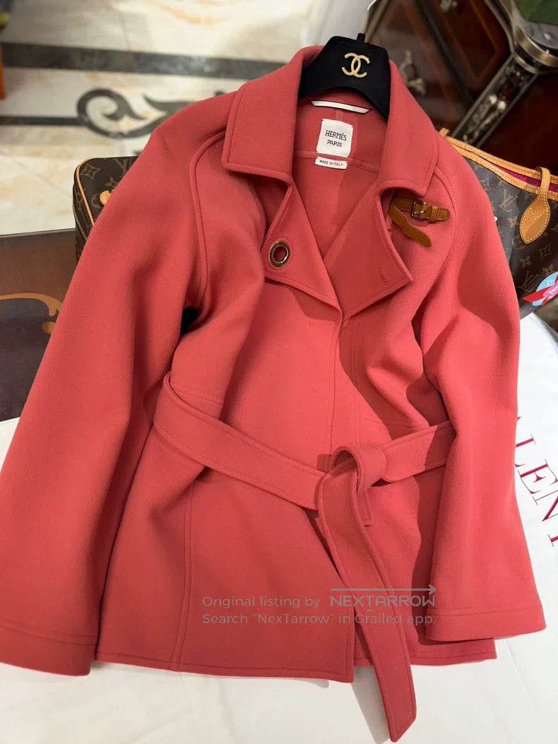 Hermes Hermes Wool Coat Belted Jacket Size XXS / US 00 / IT 34 - 1 Thumbnail