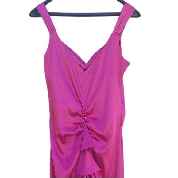Jessica McClintock Vtg Gunne Sax Dress Sz 8 Pink Satin Formal Floor Ruffle Swee Size M / US 6-8 / IT 42-44 - 6 Thumbnail
