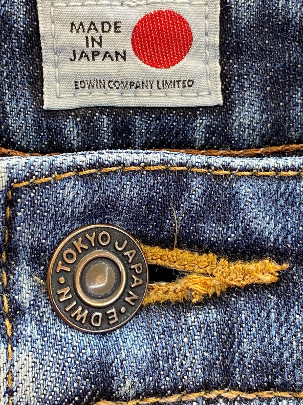 Edwin Edwin 503 Faded Blue Wash Whiskered Skinny Leg Jeans Size US 32 / EU 48 - 10 Thumbnail