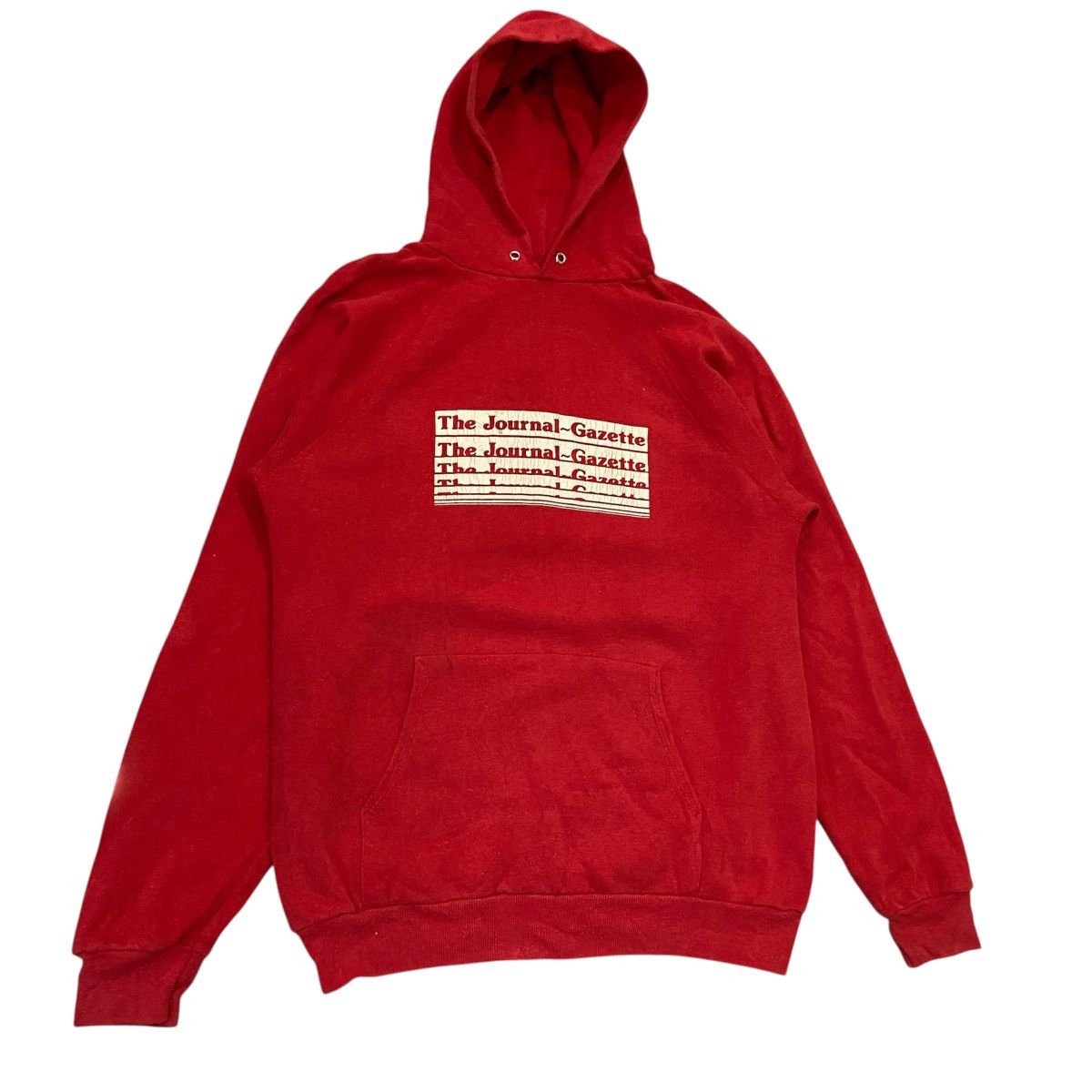 Vintage Vintage 80s Hanes The Journal-Gazette Newspaper Hoodie Size US L / EU 52-54 / 3 - 3 Thumbnail