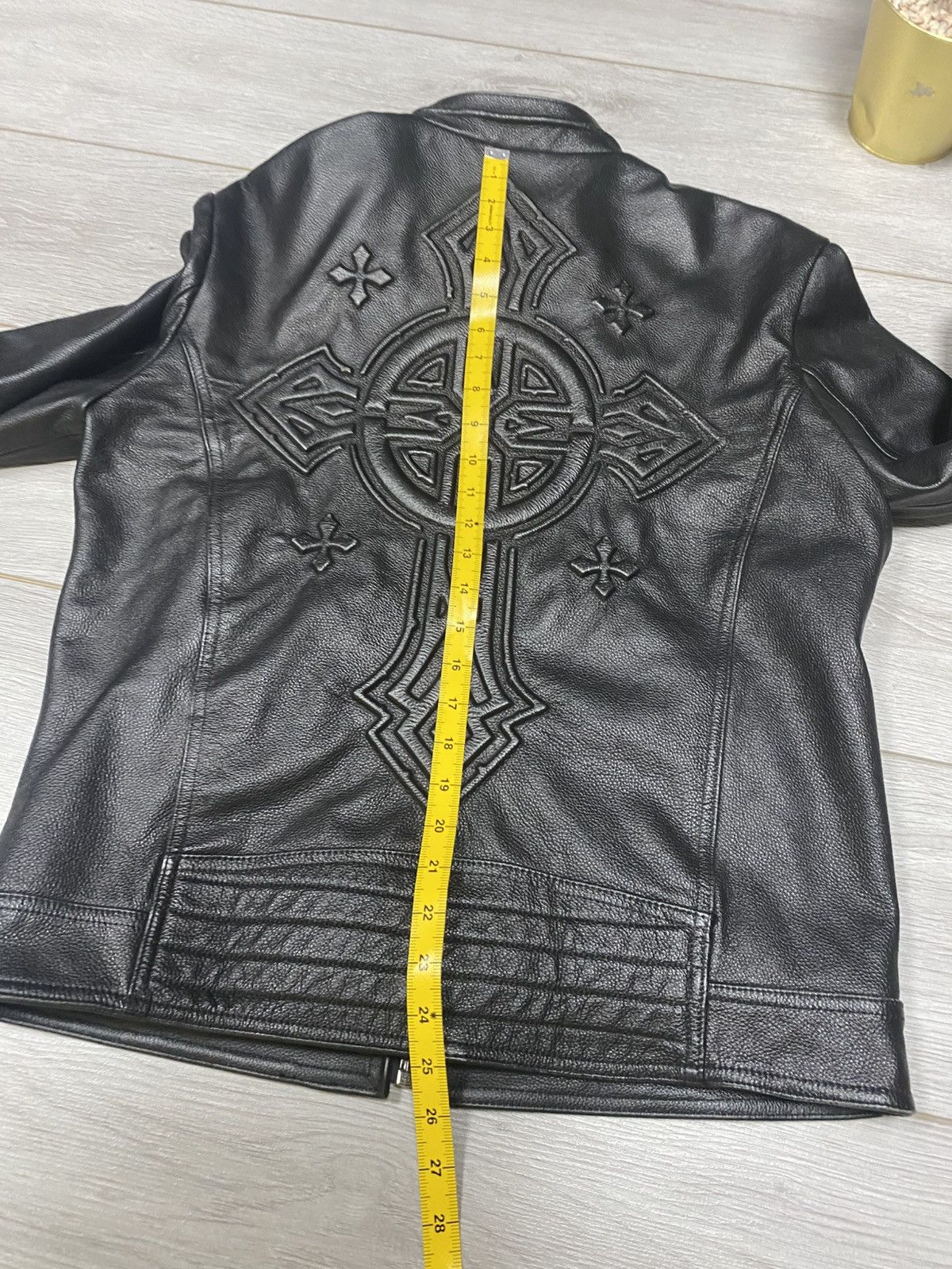 Affliction Affliction style big 3d cross Affiliation leather jacket Size US M / EU 48-50 / 2 - 13 Thumbnail