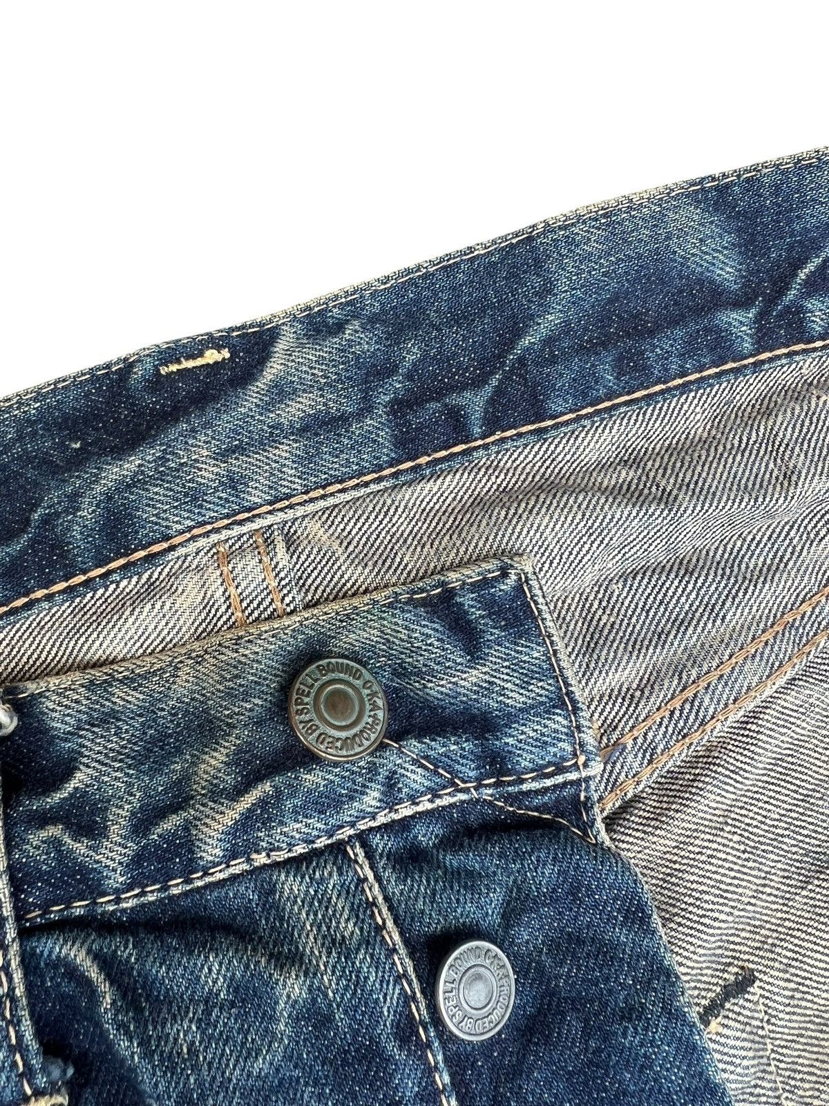 Spellbound Vintage Spellbound Japan Distressed Mud Denim Selvedge Jeans Size US 30 / EU 46 - 8 Thumbnail