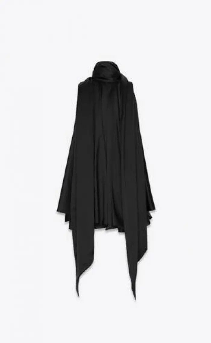 Saint Laurent Paris o1la1rc1a1225 780292 Lavallière-Neck Top in Silk Satin Size US XL / EU 56 / 4 - 3 Thumbnail
