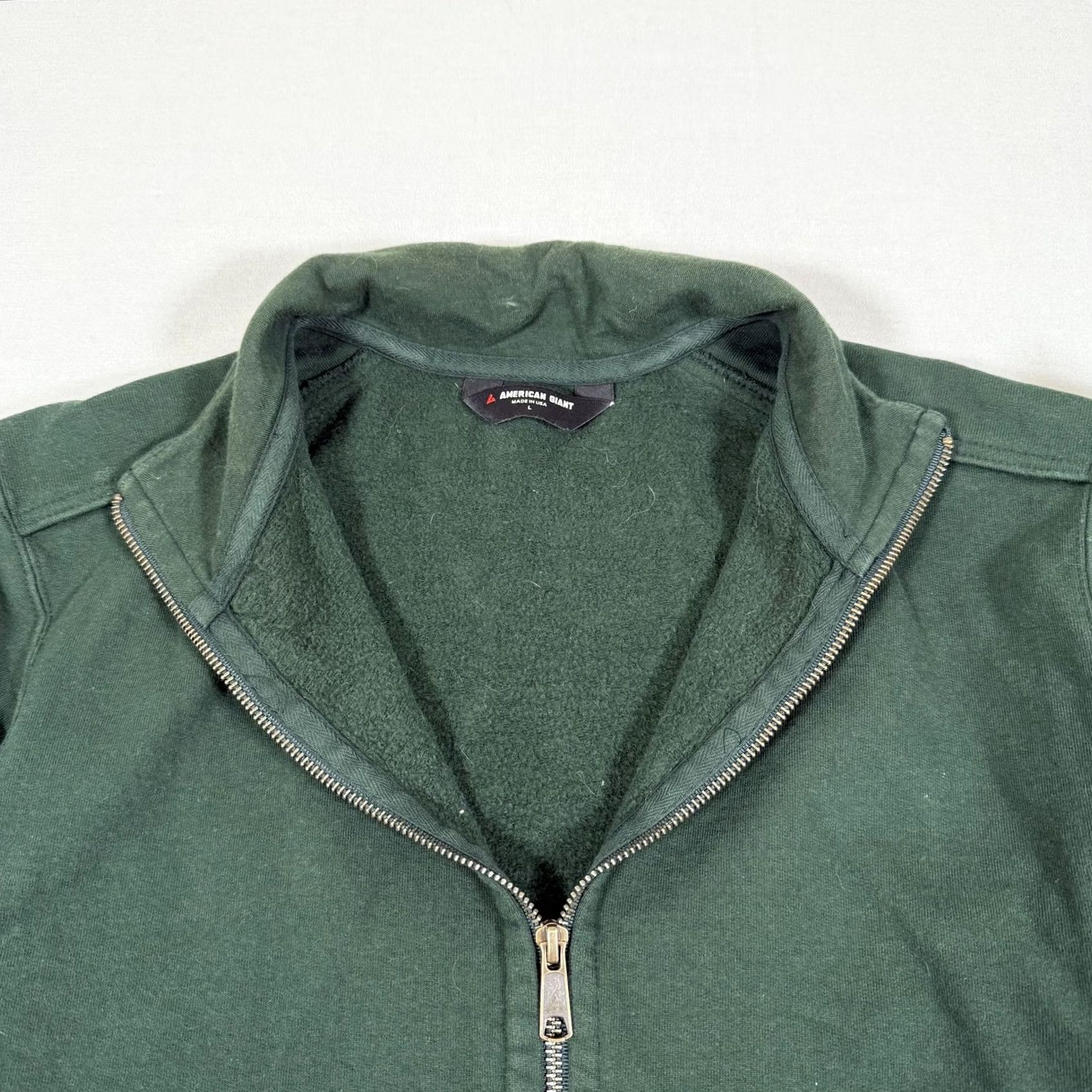 Vintage American Giant Sweatshirt Mens L Green Full Zip Heavyweight Cotton Fleece USA Work Size US L / EU 52-54 / 3 - 7 Thumbnail