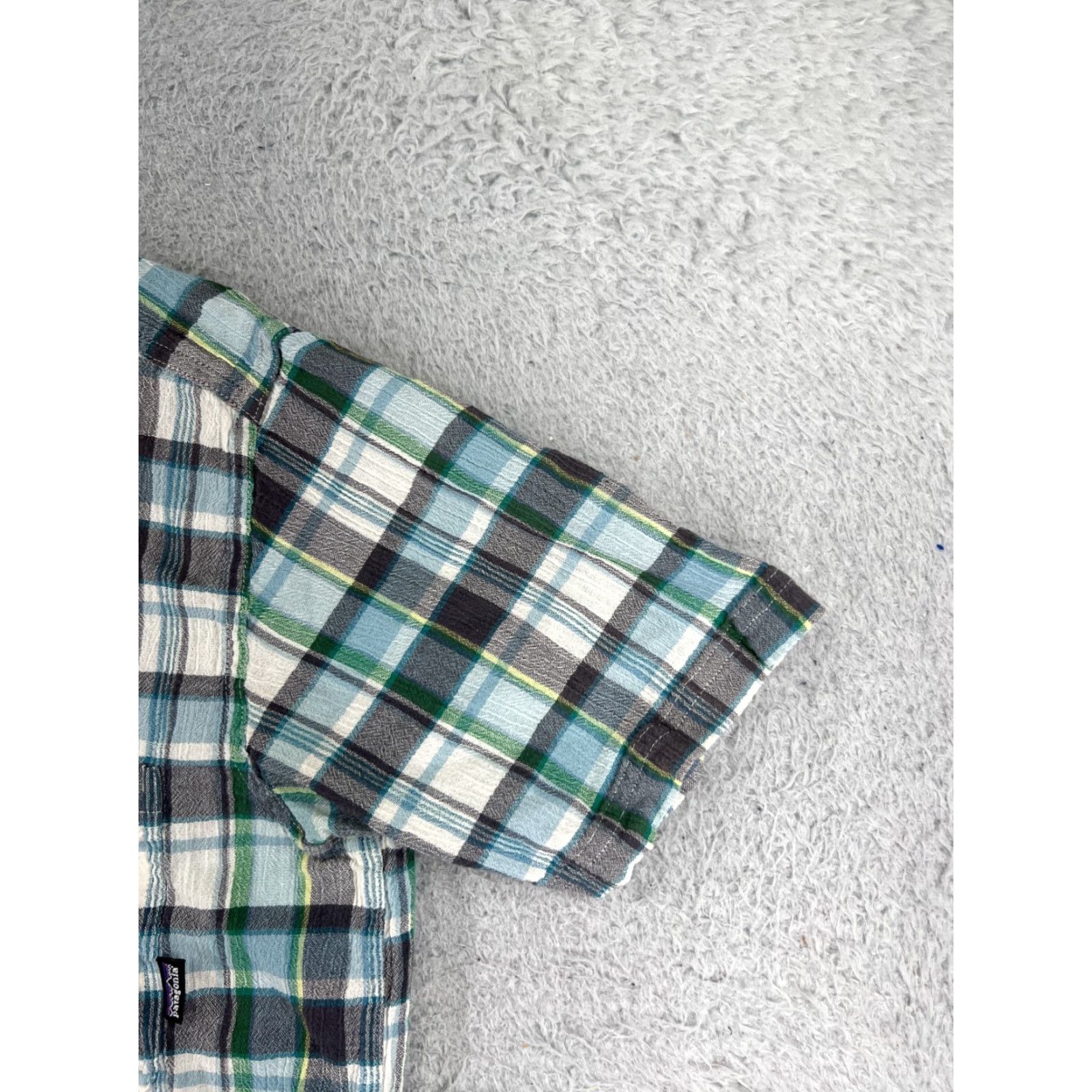 Patagonia Patagonia Shirt Mens Medium Blue Green Plaid Button Up 100% Cotton Pocket Button-Down Long Sleeve Mens Regular Cotton Shirt Size US M / EU 48-50 / 2 - 2 Thumbnail