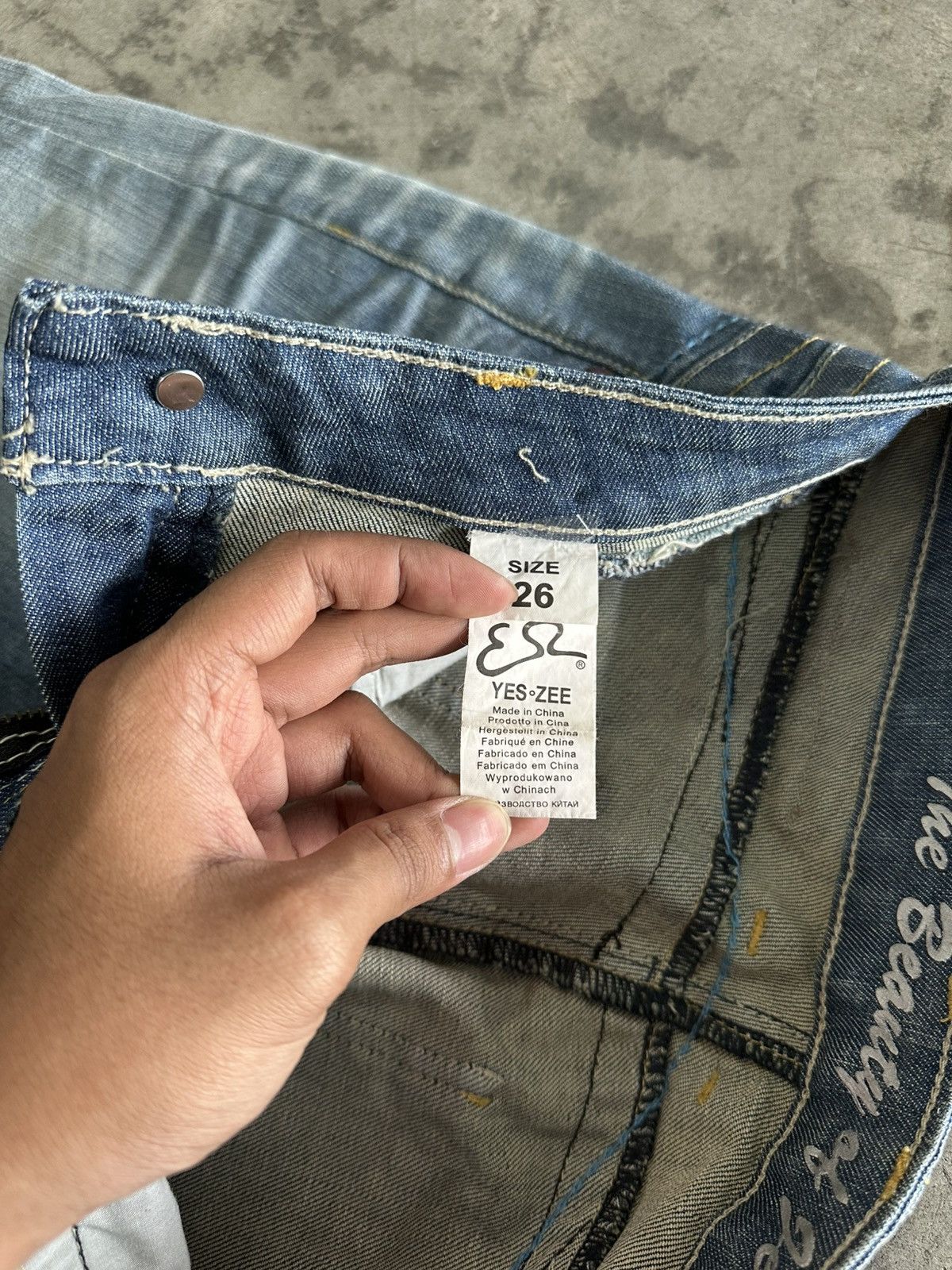 Tornado Mart Yes Zee Whisker Wash Flared Jeans Size 28" / US 6 / IT 42 - 7 Thumbnail