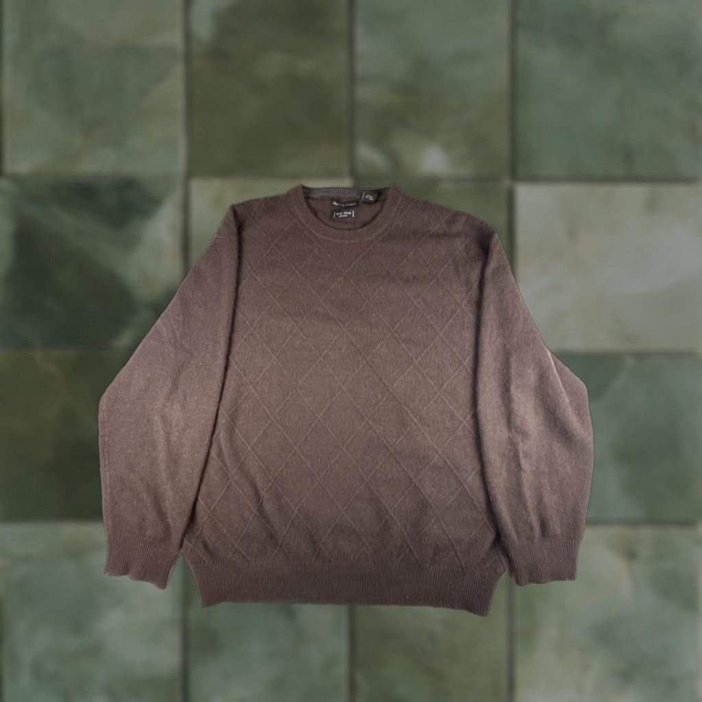 Vintage W.H. Belk Men's Sweater Crew Neck 100% Cashmere Brown XL Regular Long Sleeve Vintage: No Size US XL / EU 56 / 4 - 1 Thumbnail
