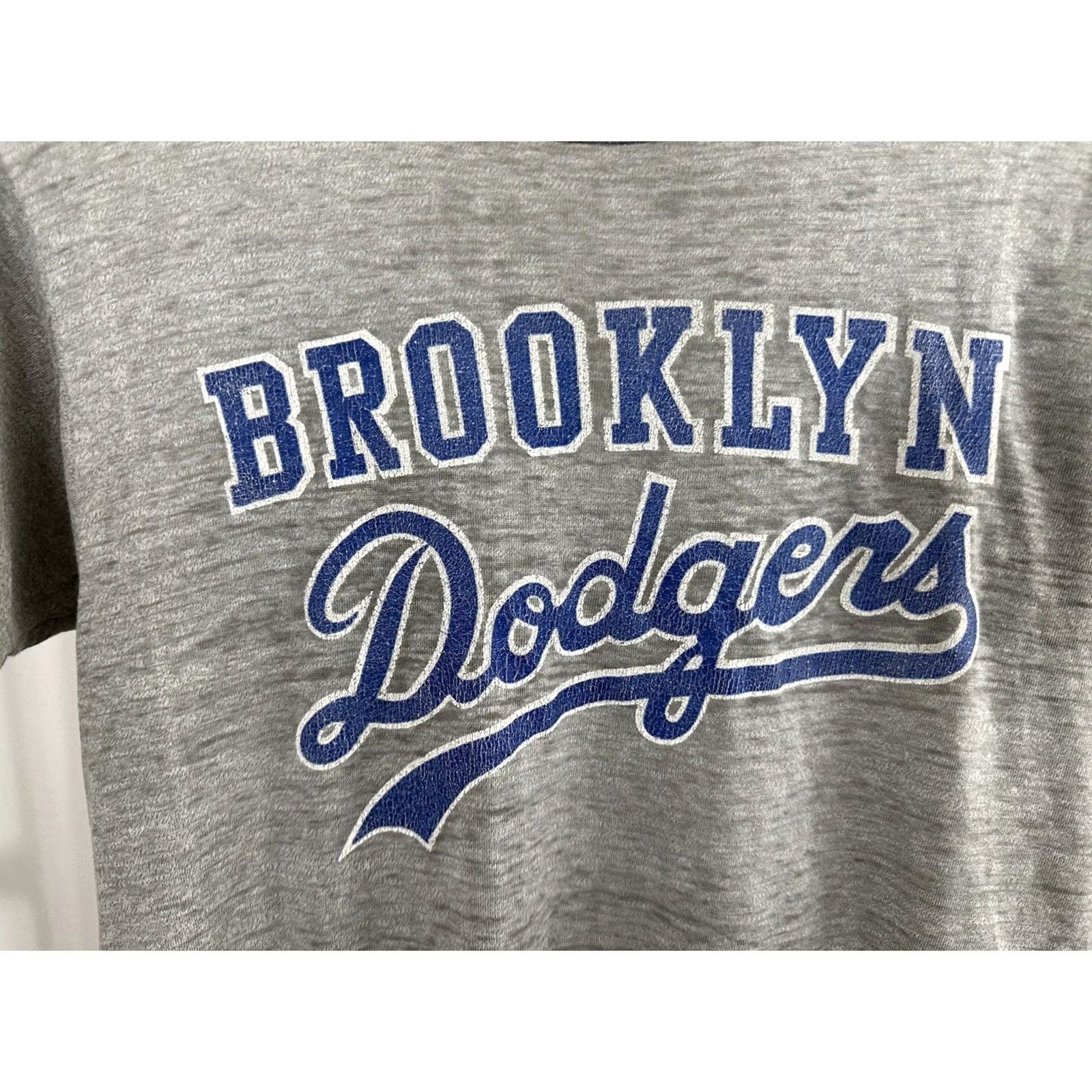 MLB VTG 80s Brooklyn Dodgers MLB Super Paper Thin Burnout Worn Gray T-Shirt Size M Size US M / EU 48-50 / 2 - 4 Thumbnail