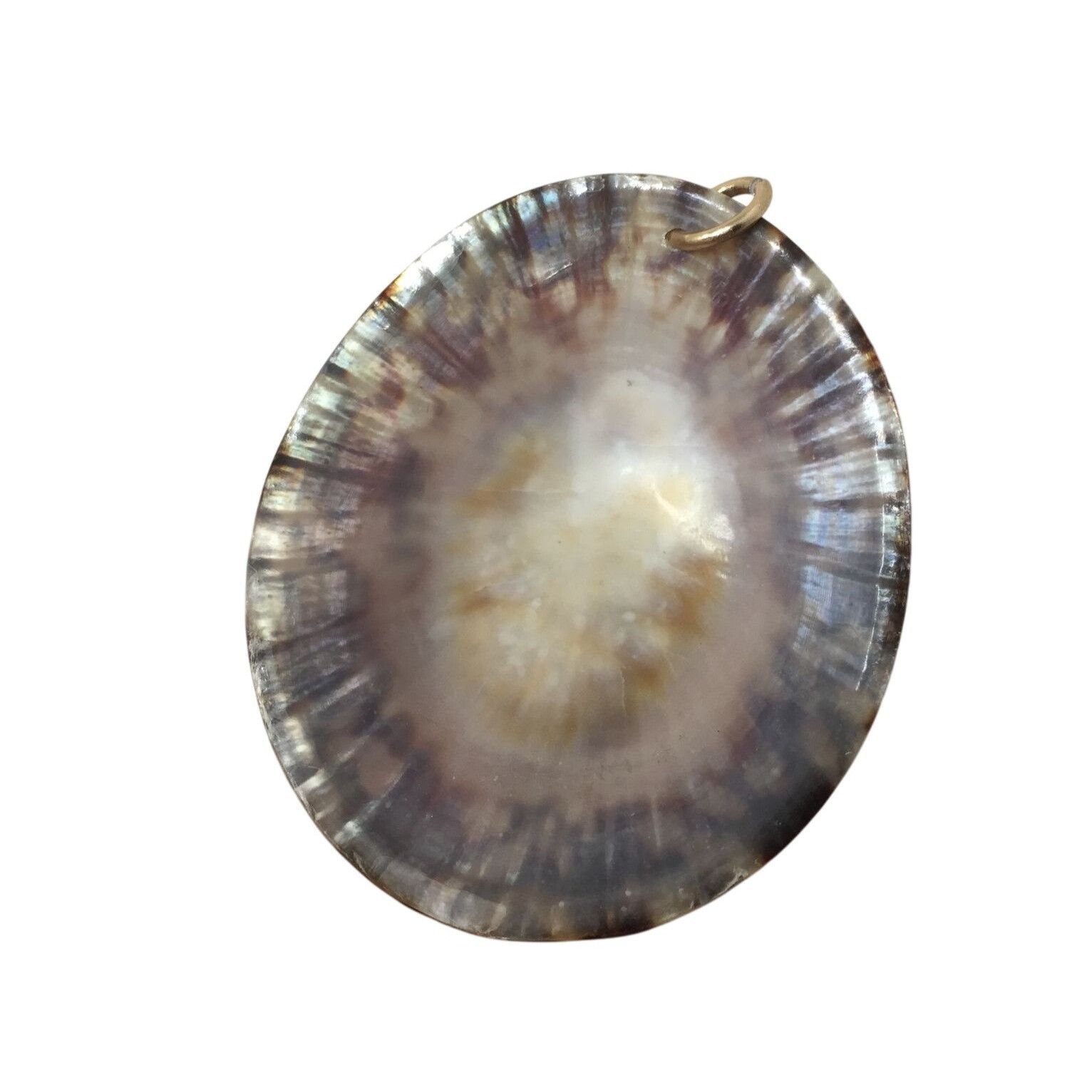 Other Vintage Brown/White Sea Shell Pendant For Necklace Size ONE SIZE - 3 Thumbnail