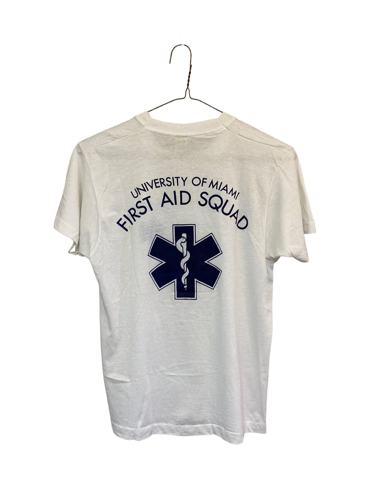 Vintage Vintage 80s University of Miami First Aid Squad College Tee Size US M / EU 48-50 / 2 - 2 Thumbnail