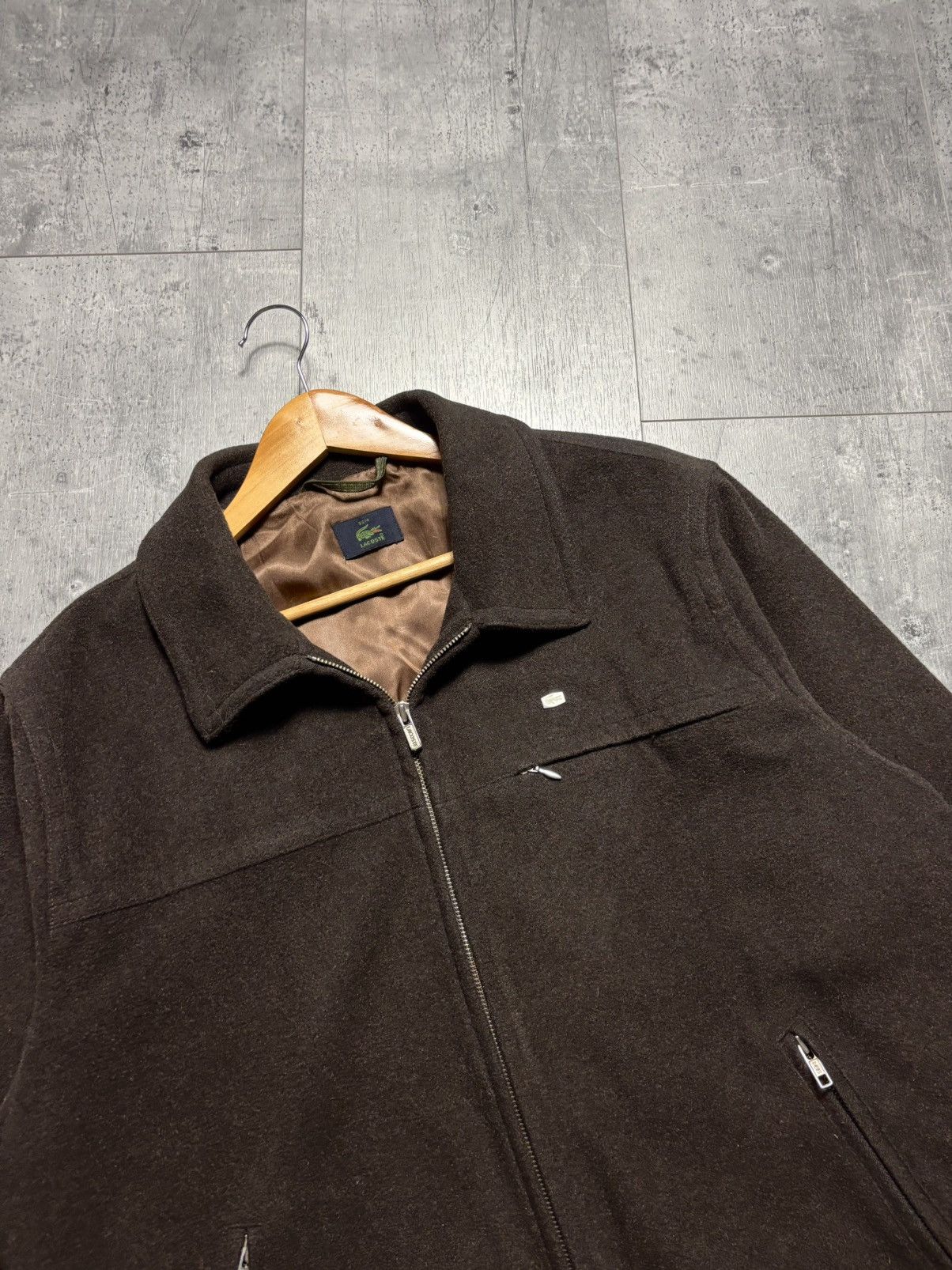 Lacoste Vintage Lacoste Brown Wool Jacket Size US XL / EU 56 / 4 - 2 Thumbnail