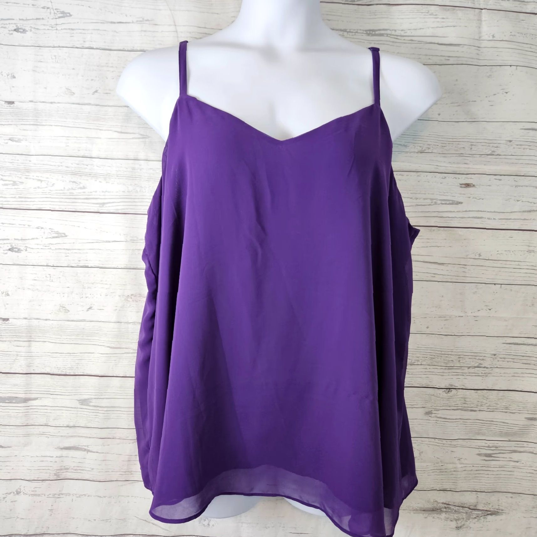 Torrid Torrid Womens Sophie Cami Sz 3 Solid Purple Adjustable Spaghetti Straps Tank Summer Size XXL / US 16-18 / IT 52-54 - 2 Thumbnail