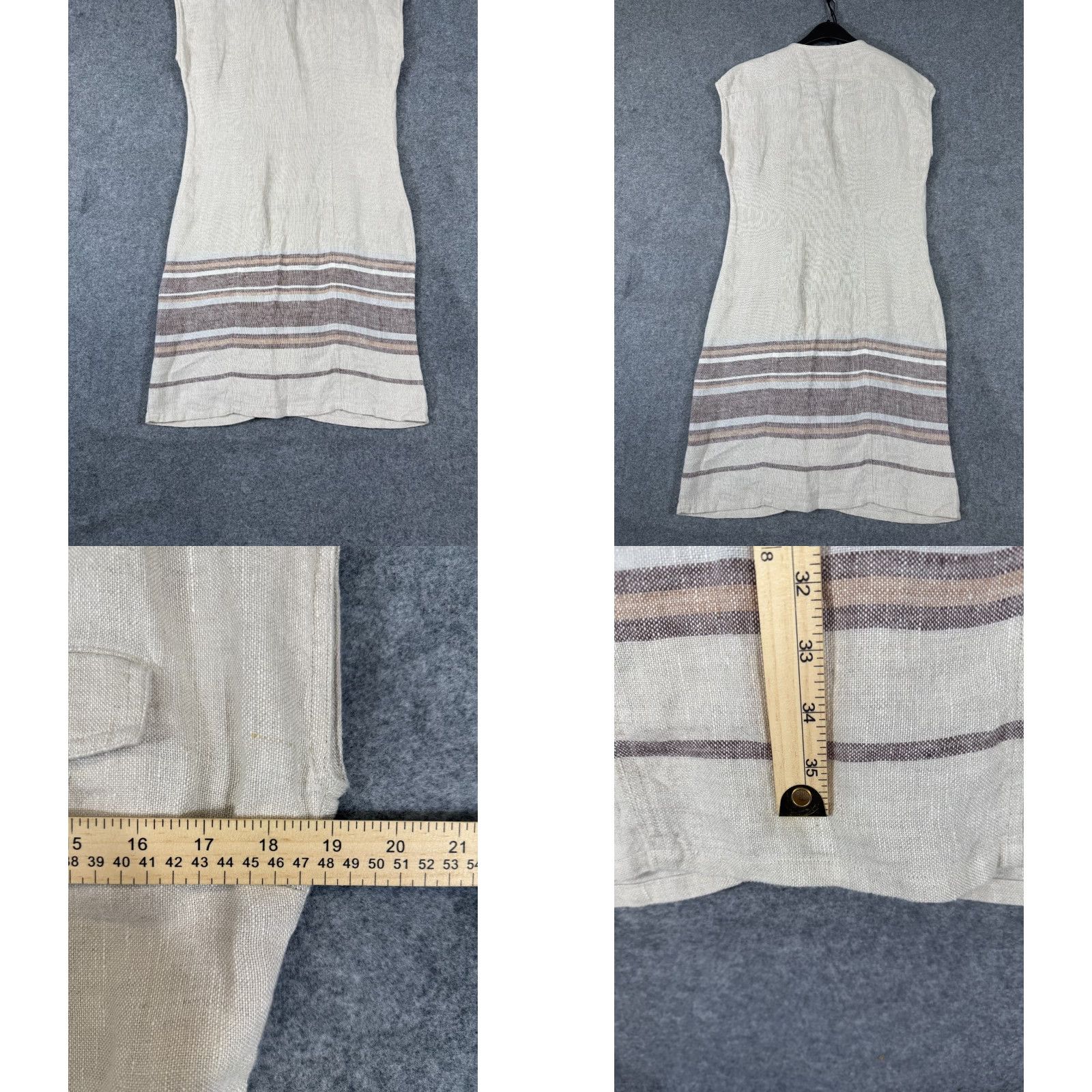 Tommy Bahama Tommy Bahama Linen Dress Womens M Beige Malene Stripe Pockets Button Front Dress Beige M Women’s Linen Dress Pockets Button Front Malene Stripe Size M / US 6-8 / IT 42-44 - 8 Thumbnail