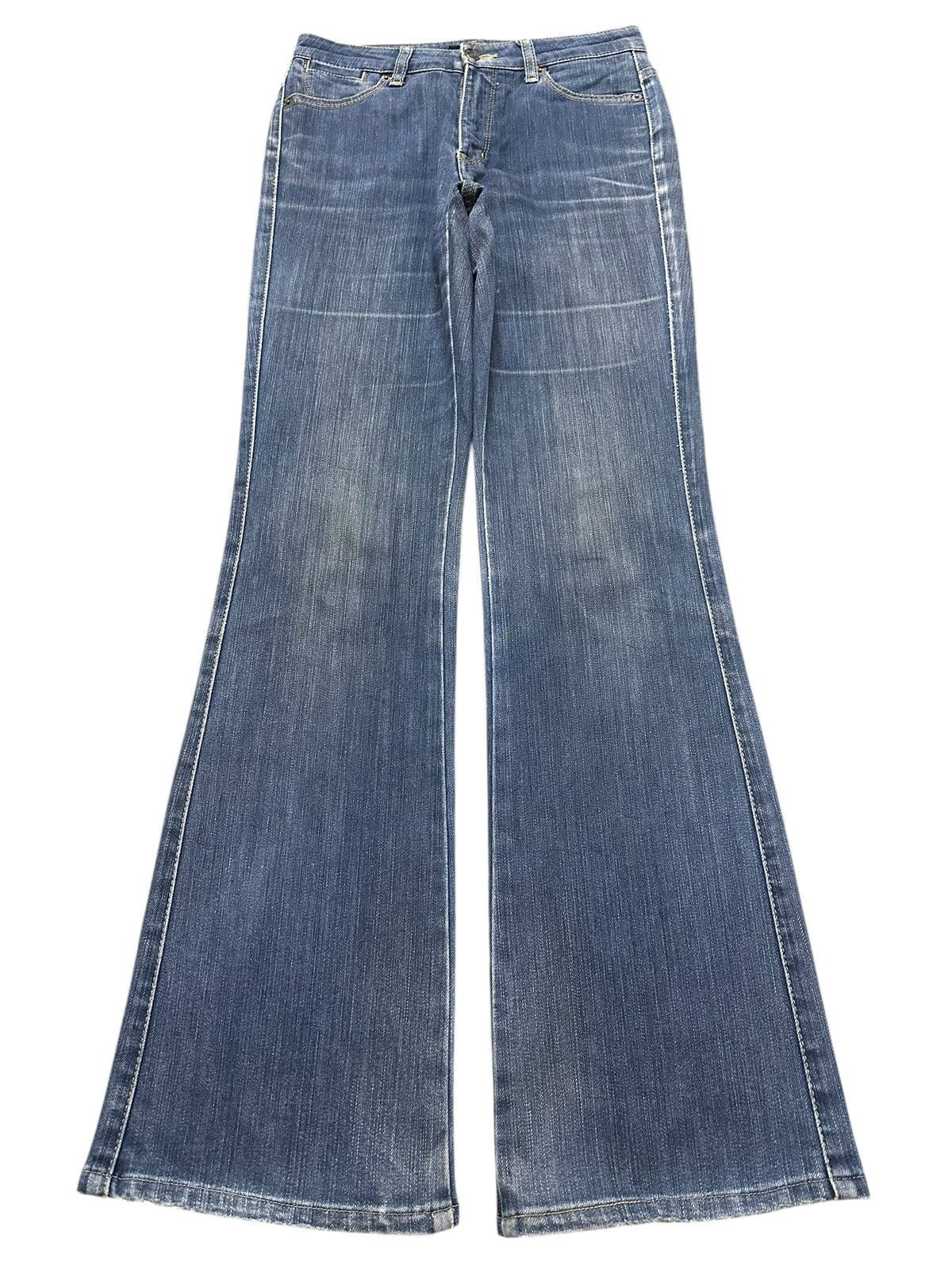 Japanese Brand Vintage Japanese Brand Blue Faded Wash Whiskers Bootcut Jean Size US 28 / EU 44 - 1 Thumbnail