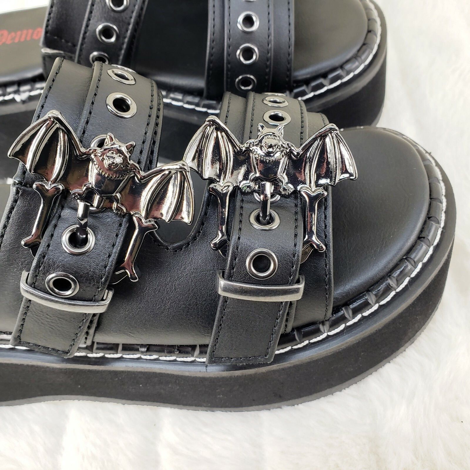 Other DEMONIA Emily 100 Black 2" Platform Bat Buckle Slip On Sanda Size US 11 / IT 41 - 4 Thumbnail
