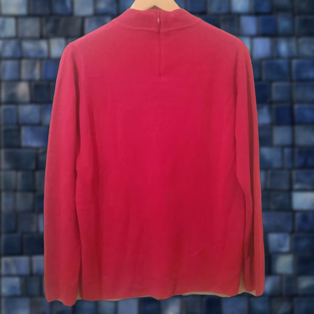 Vintage Kim Rogers Petite Sweater Womens PL Red Cardigan Long Sleeve Pullover Size L / US 10 / IT 46 - 1 Thumbnail