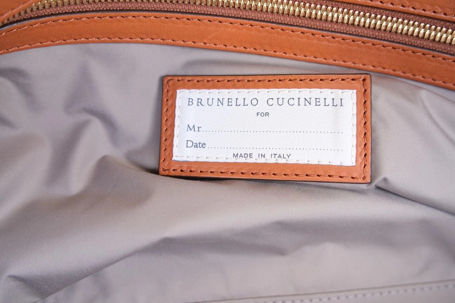 Brunello Cucinelli New Brunello Cucinelli Brown Beige Leather Weekend Bag Size ONE SIZE - 9 Thumbnail