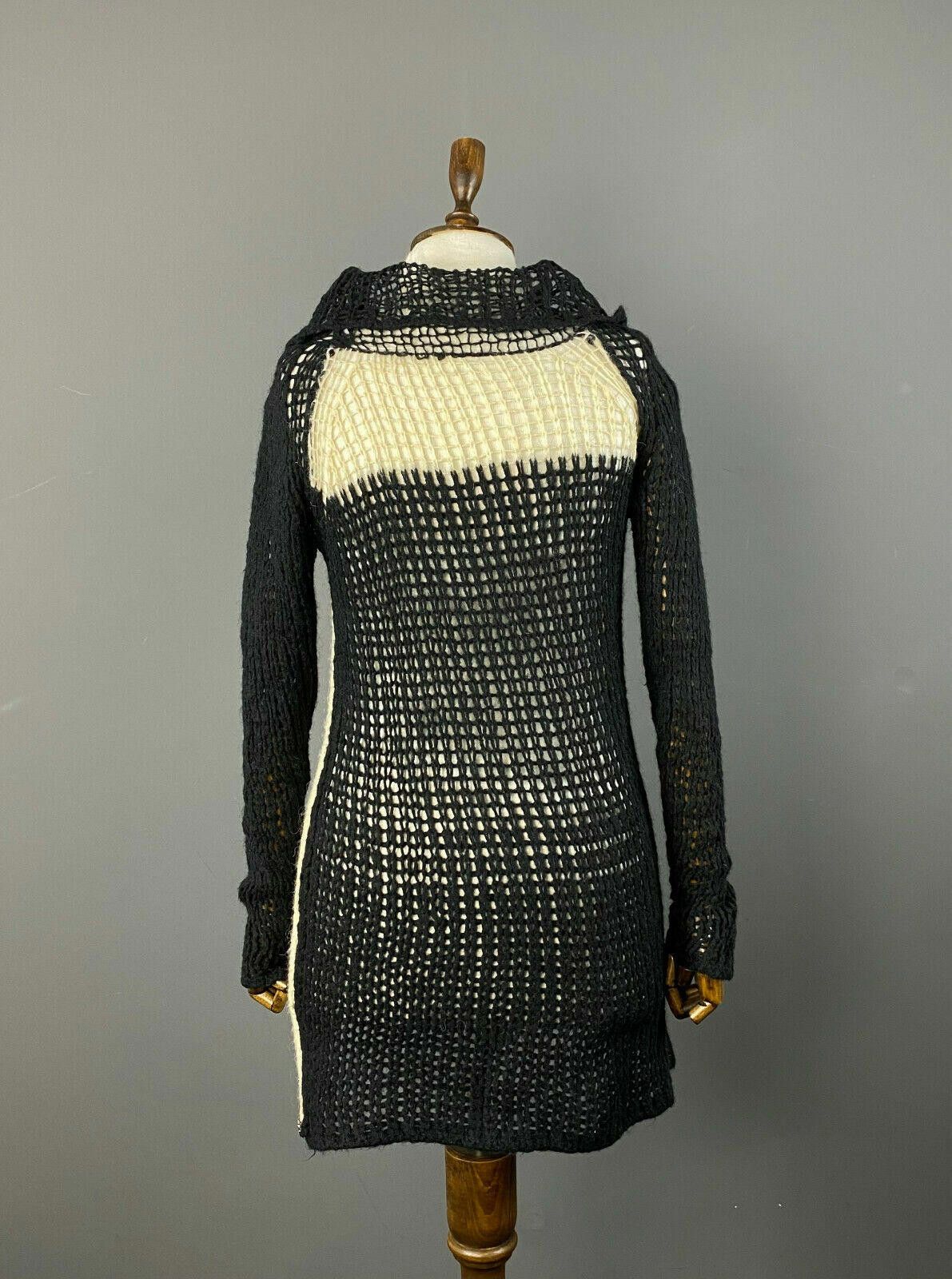 Designer Twin Set Simona Barbieri White / Black Knit Tunic Sweater Size M / US 6-8 / IT 42-44 - 6 Thumbnail