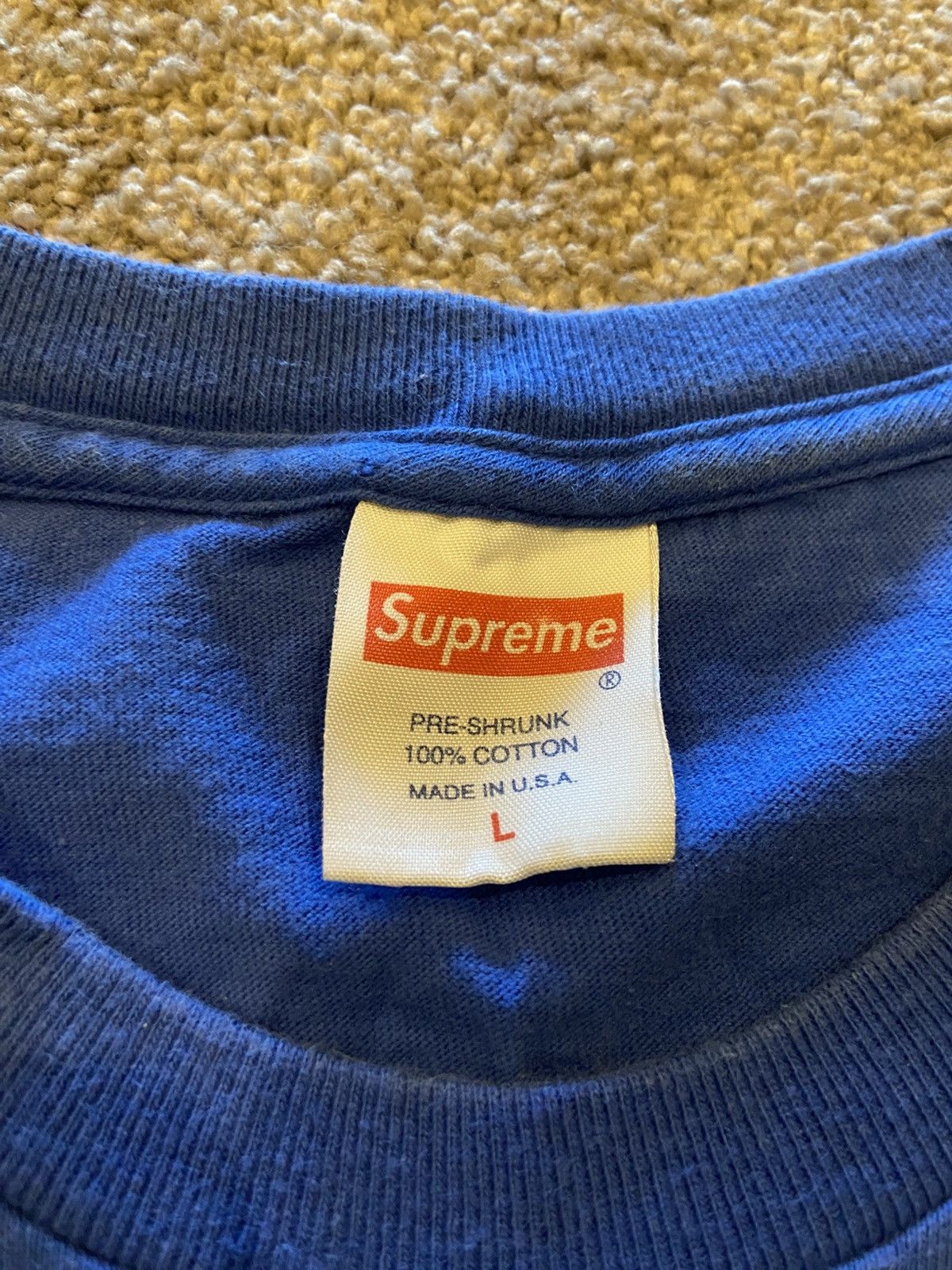 Supreme 2016 Burroughs Blue T Shirt Size US L / EU 52-54 / 3 - 2 Thumbnail