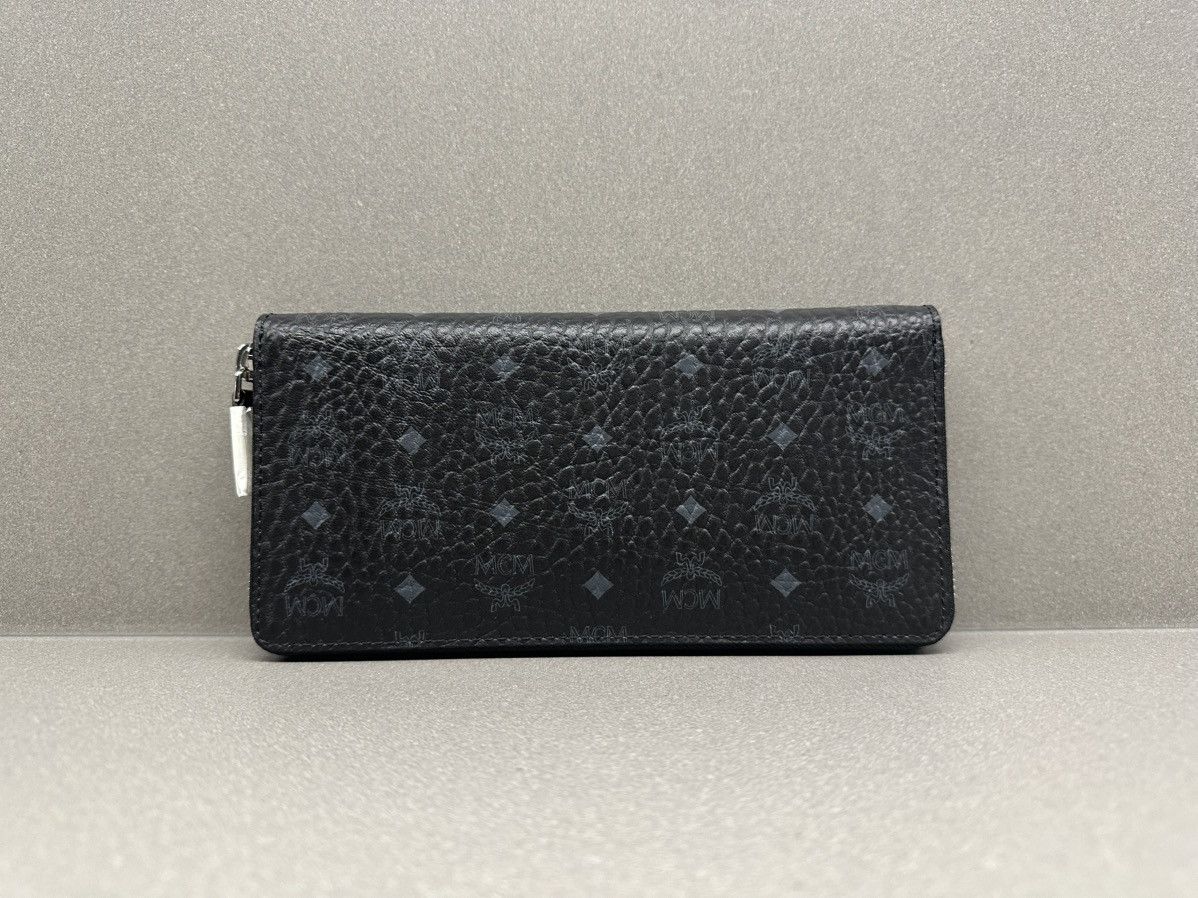 MCM MCM Visetos Large Zip Around Wallet Black Size ONE SIZE - 3 Thumbnail