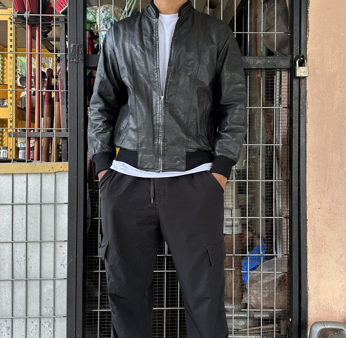 Vintage 👹Vintage Deluxe Leather Bomber Jacket Size US M / EU 48-50 / 2 - 2 Thumbnail