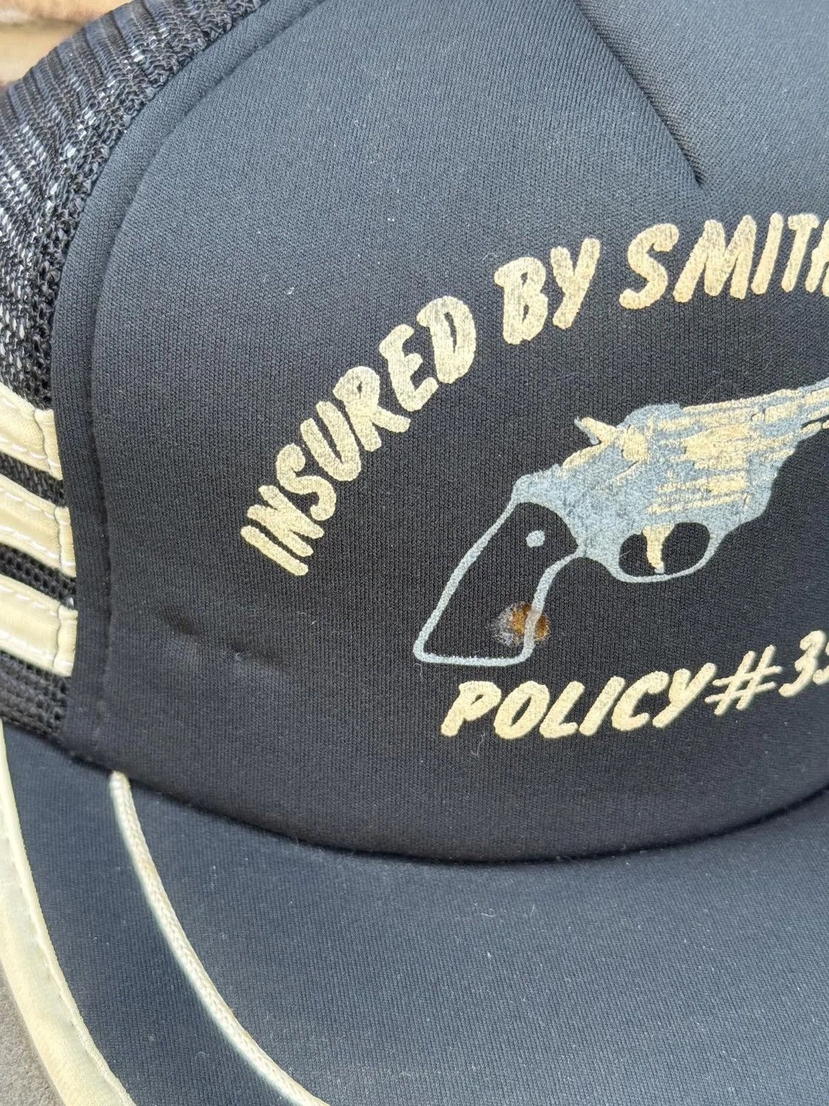 Vintage Vintage Insured By Smith & Wesson Three Stripe Trucker Hat Size ONE SIZE - 2 Thumbnail
