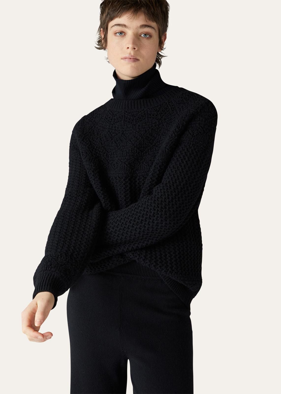 Loro Piana o1srvl11e0125 Engadin Crewneck Sweater in Black Size M / US 6-8 / IT 42-44 - 2 Thumbnail