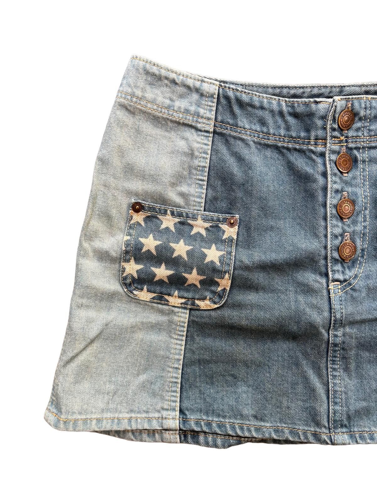 Hysteric Glamour Hysteric Glamour Denim Patchwork Mini Skirt Blue W10 Size 28" / US 6 / IT 42 - 2 Thumbnail