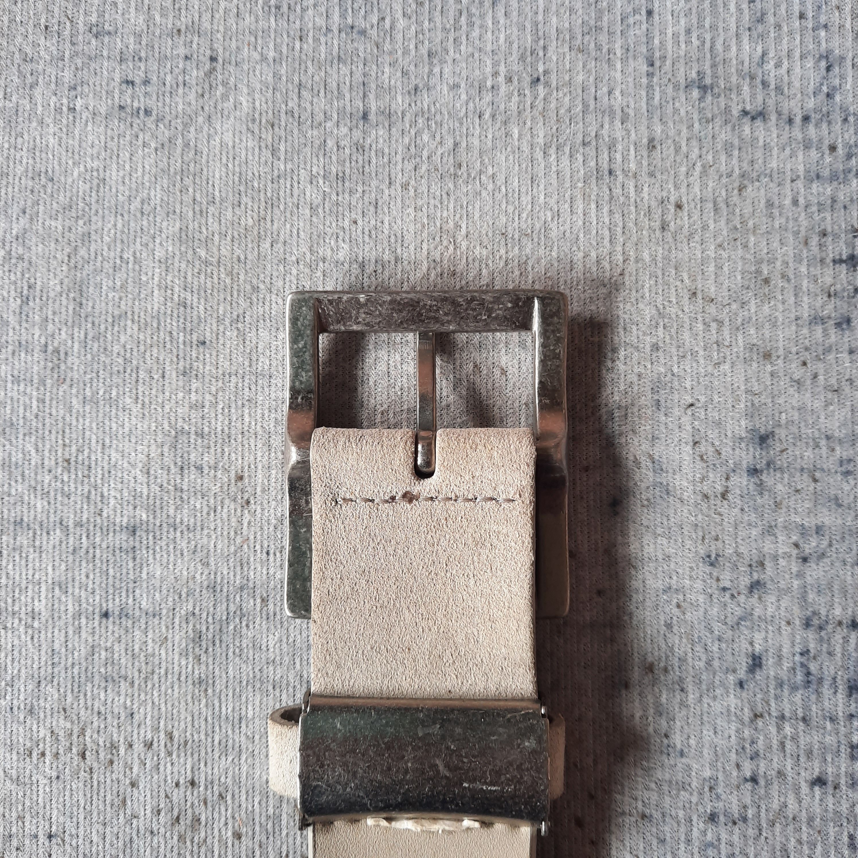 Japanese Brand ⚒️ Garrison punk style white suede leather belt Size ONE SIZE - 4 Thumbnail