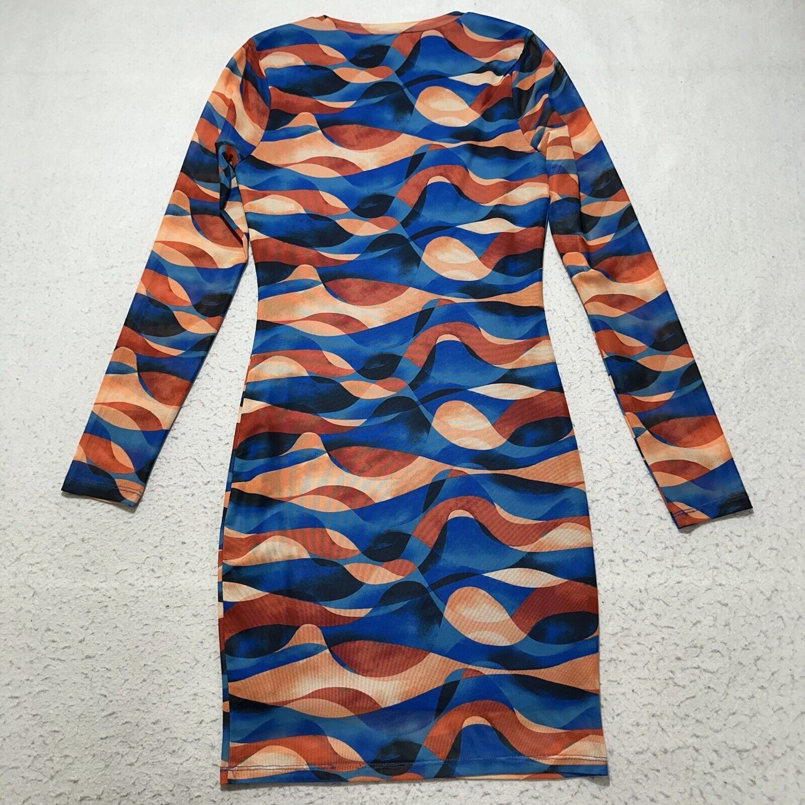 Forever 21 Forever 21 Small Abstract Print Blue Orange Mesh Mini Dress Size S / US 4 / IT 40 - 12 Thumbnail