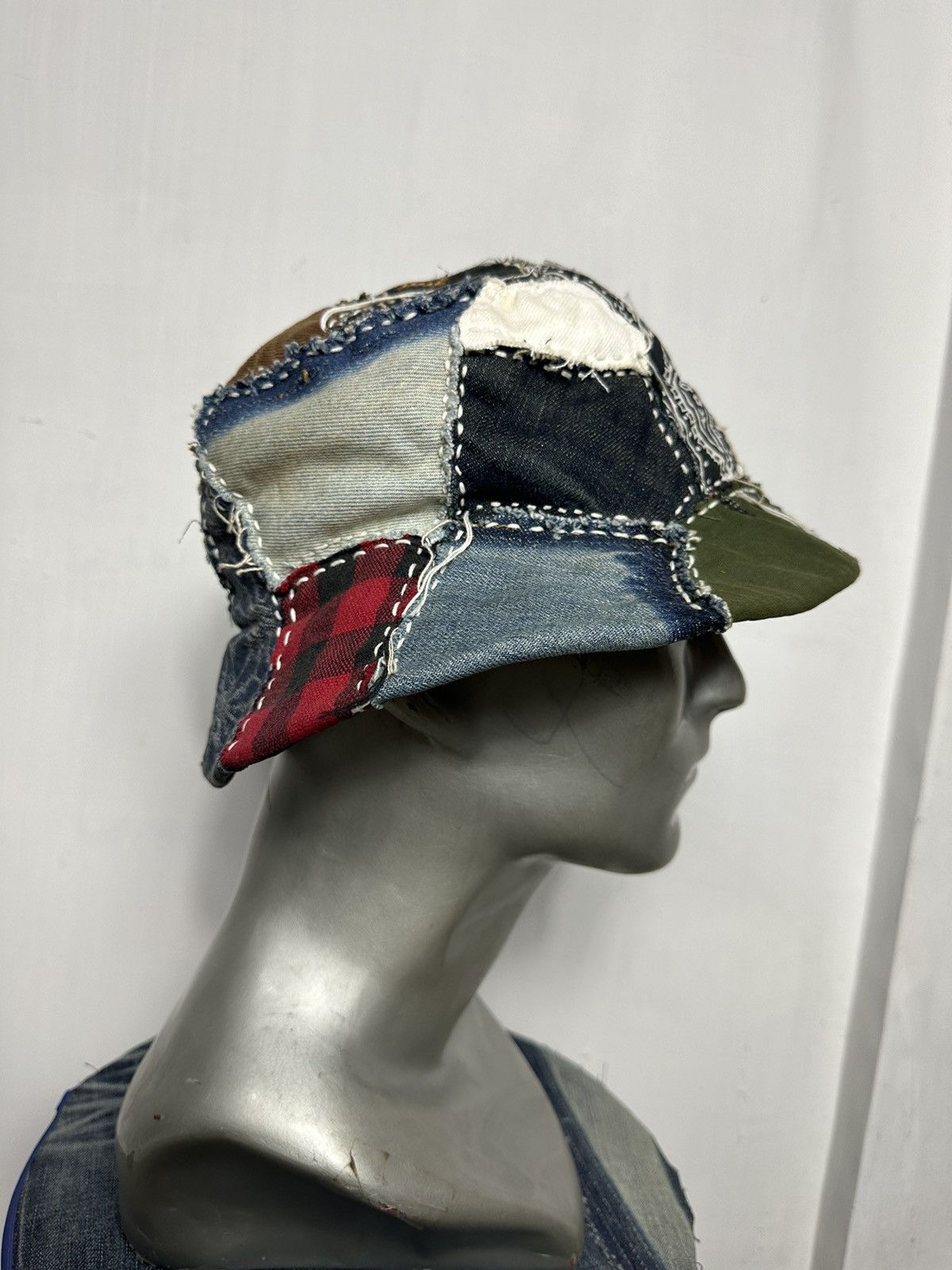 Handmade Custom Made Patchwork Denim Bucket Hats Size ONE SIZE - 6 Thumbnail