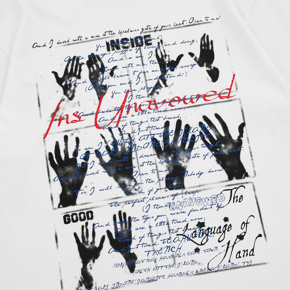 Japanese Brand × Vintage Men's street trend cotton loose hand shadow print T-shirt Size US M / EU 48-50 / 2 - 4 Thumbnail
