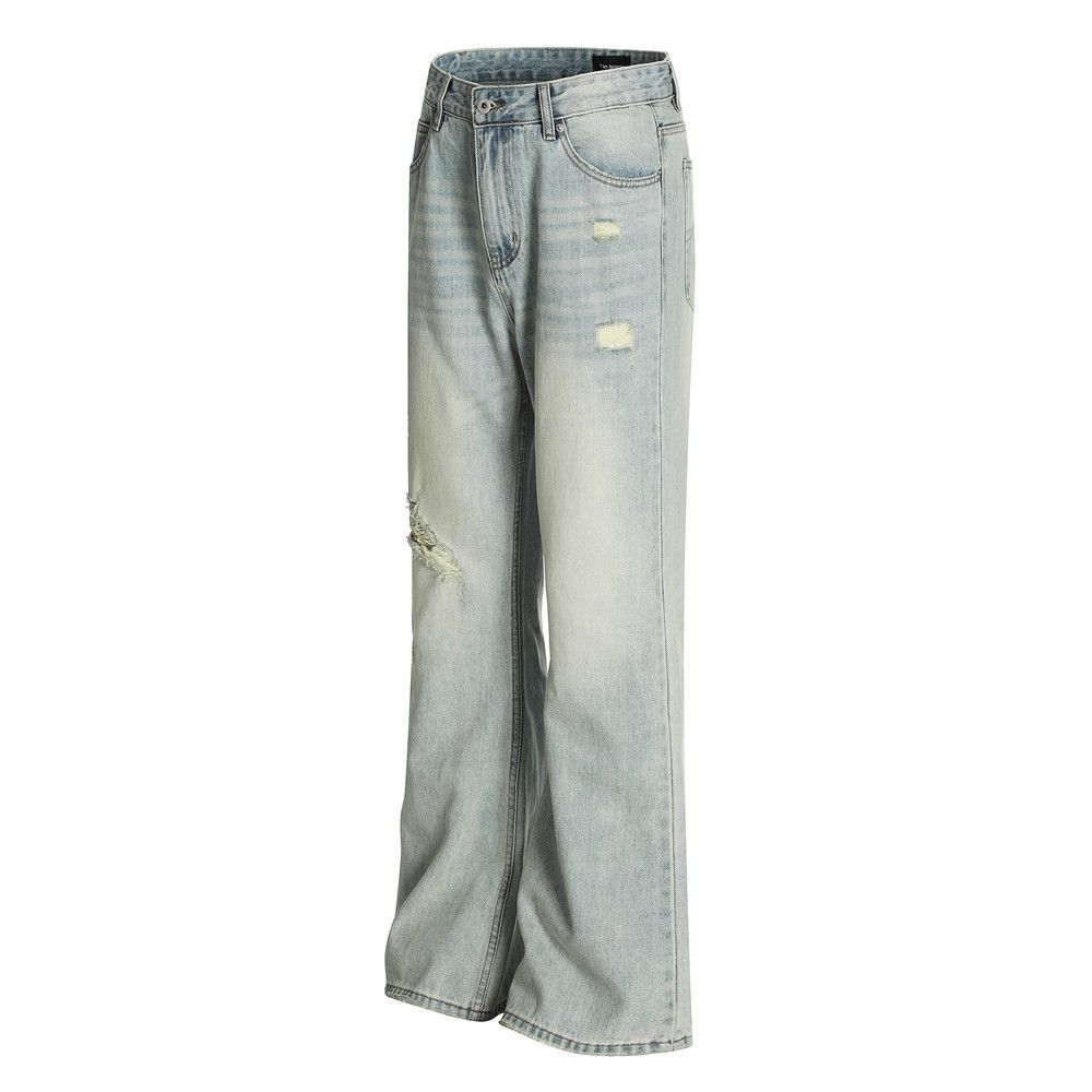 Japanese Brand × Jean Men's punk distressed loose casual light washed ripped jeans Size US 32 / EU 48 - 2 Thumbnail