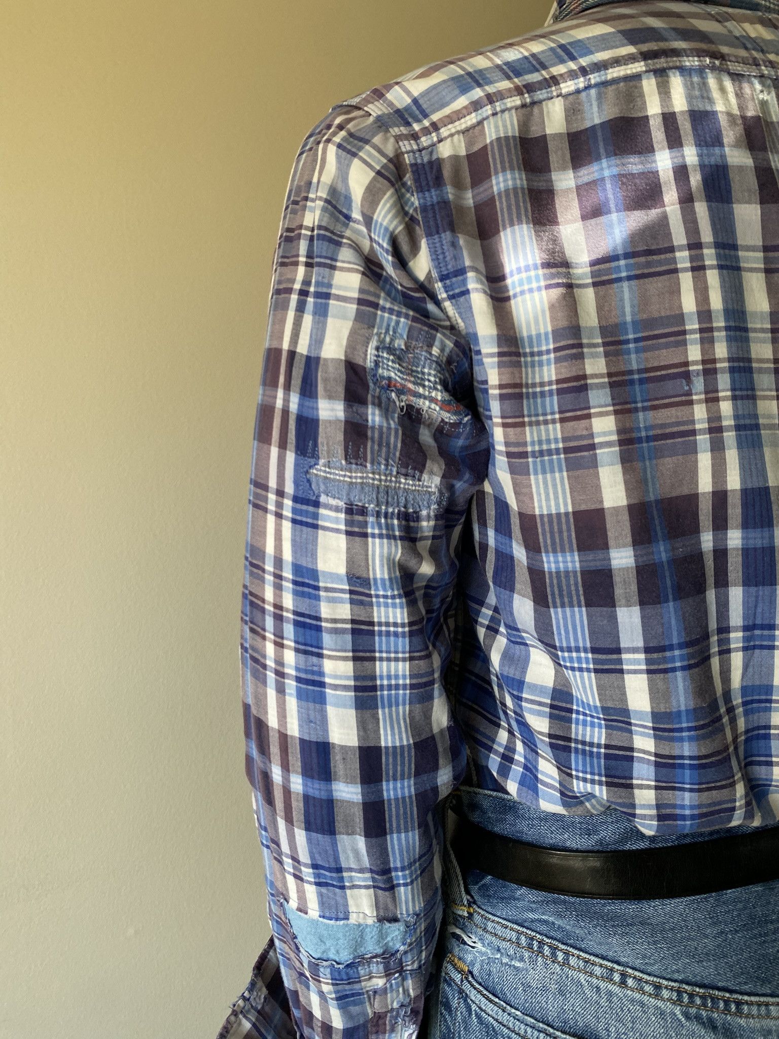 Vintage Sunfade & Repair Double Cloth Flannel Shirt Size US S / EU 44-46 / 1 - 8 Thumbnail