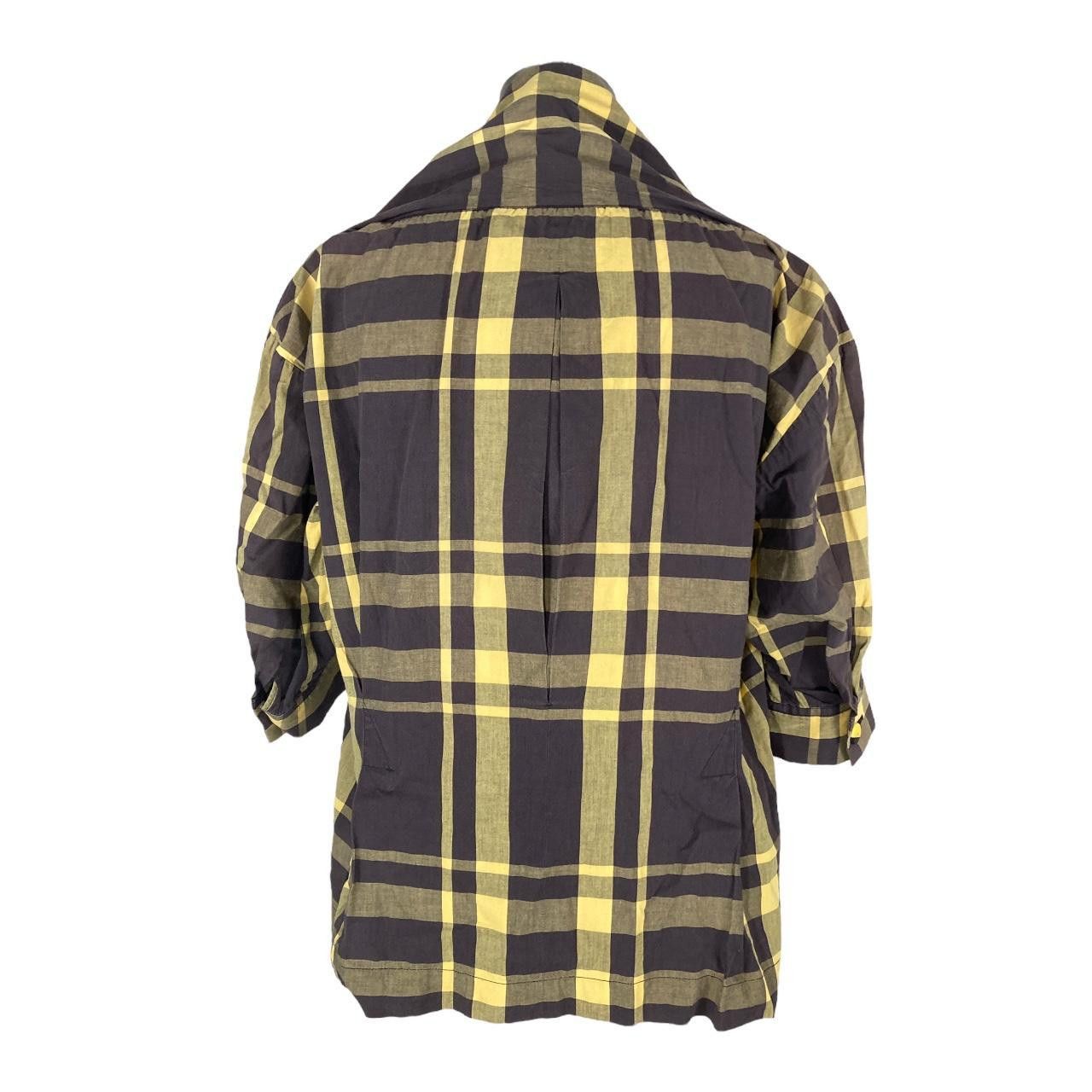 Issey Miyake issey miyake S/S1990 yellow & black tartan plaid punk top Size M / US 6-8 / IT 42-44 - 3 Thumbnail