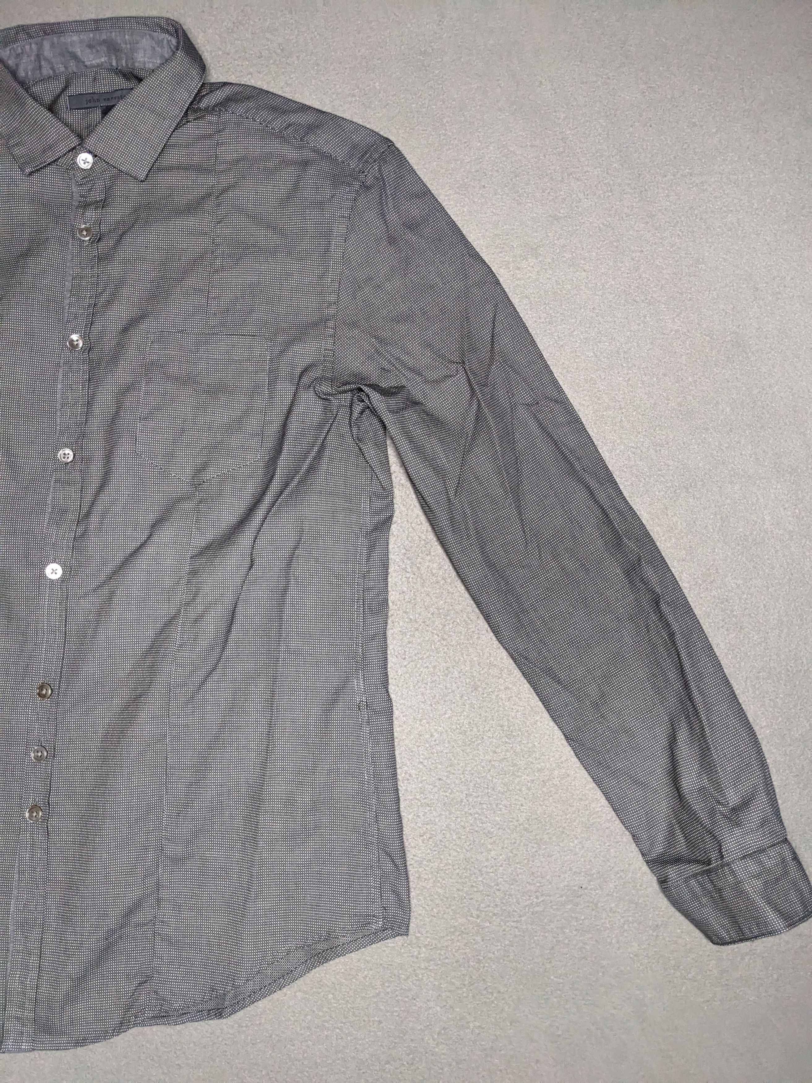 John Varvatos John Varvatos Button Up Shirt Mens Small Geometric Birdseye Size US S / EU 44-46 / 1 - 5 Thumbnail