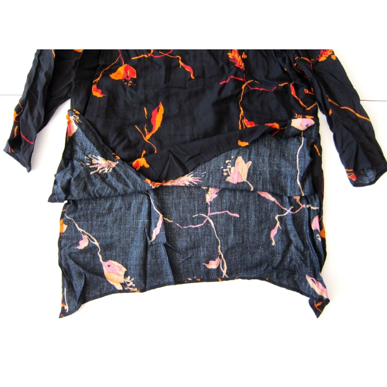 Vintage VINTAGE Shopping With Anthony Blouse Tunic Floral 100% Rayon Orange Black Large Womens Size L / US 10 / IT 46 - 7 Thumbnail