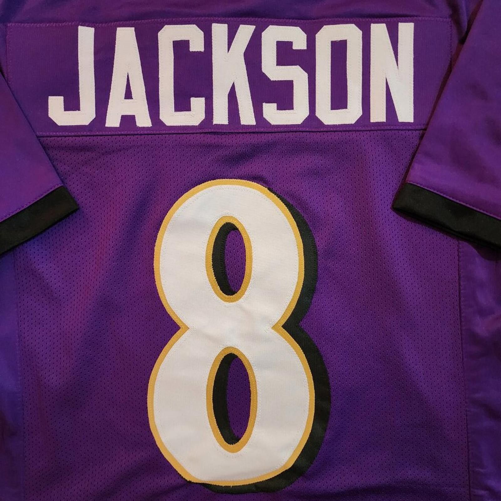 Lamar Jackson #8 purple jersey. Tackle twill. Size M