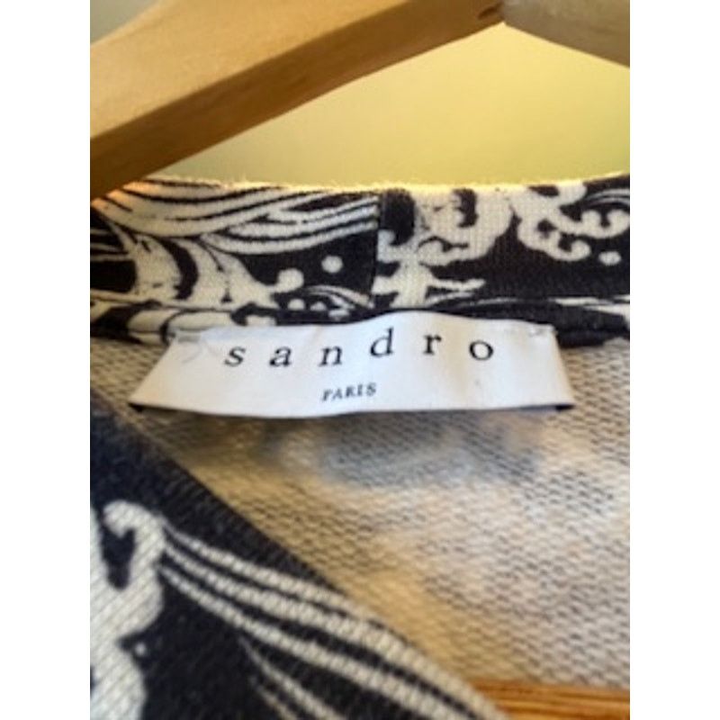 Sandro Sandro Navy & White Ocean Pattern Men's Sweatshirt Small Size US S / EU 44-46 / 1 - 4 Thumbnail