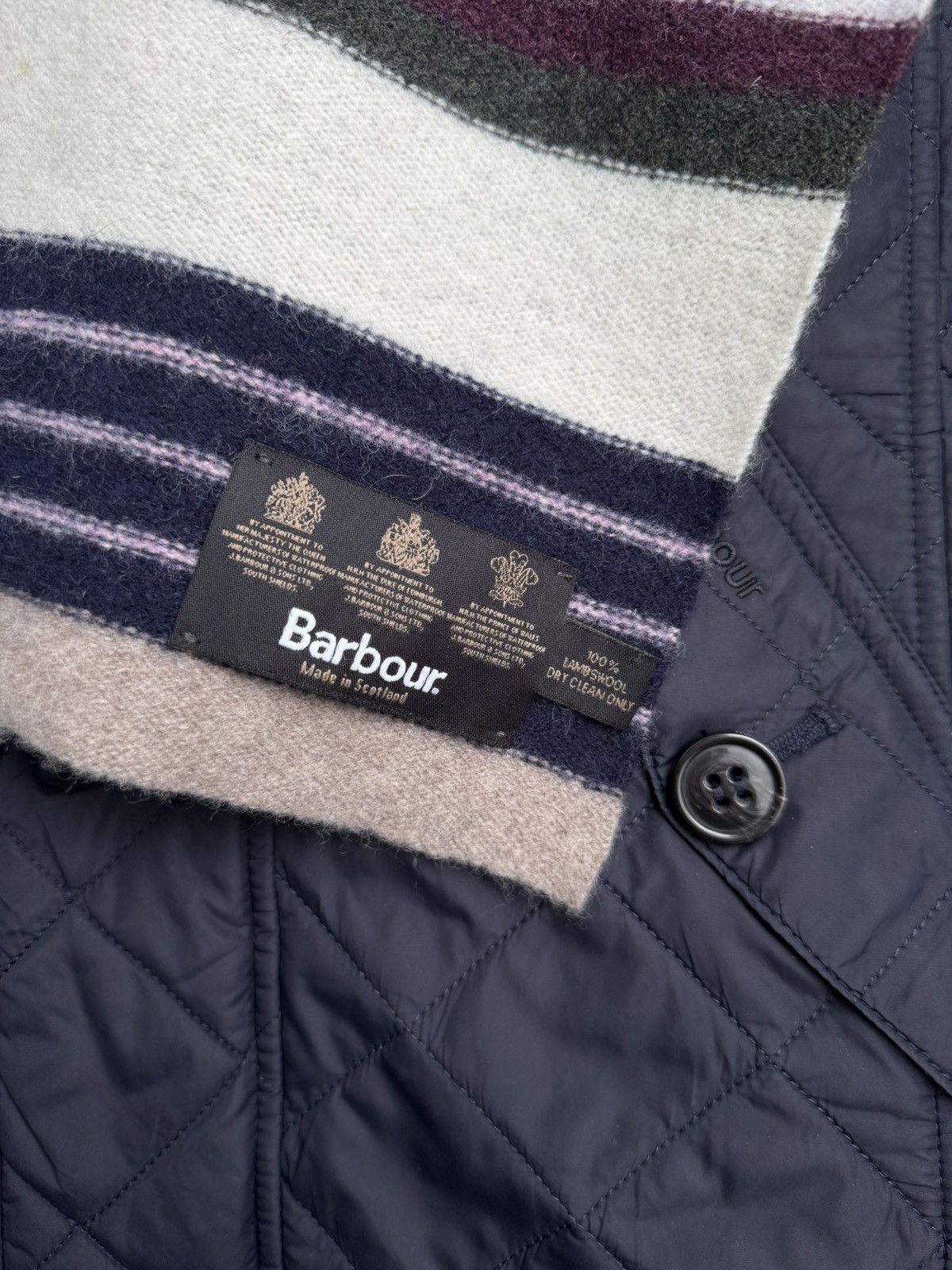 Barbour Barbour Striped Scarf Lambswool Navy Burgundy Long Size ONE SIZE - 6 Thumbnail