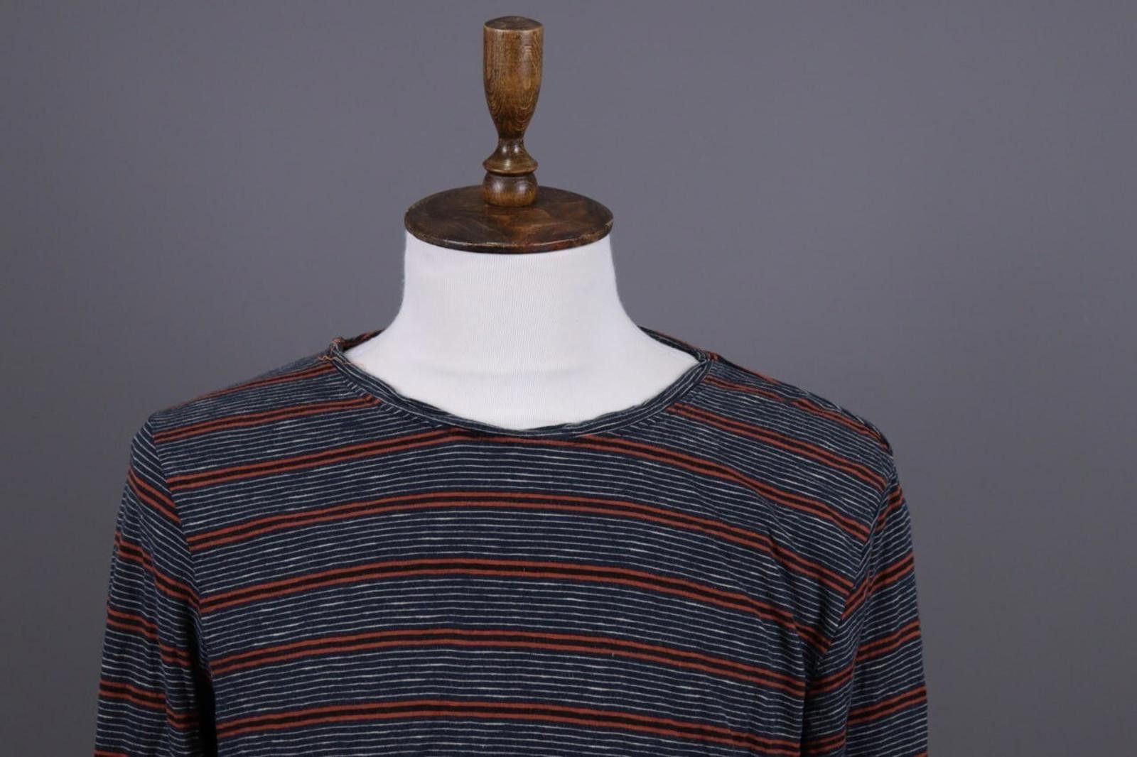Nudie Jeans Nudie Jeans Co Gray Striped Knit Relaxed Sweater Size L Size US L / EU 52-54 / 3 - 2 Thumbnail