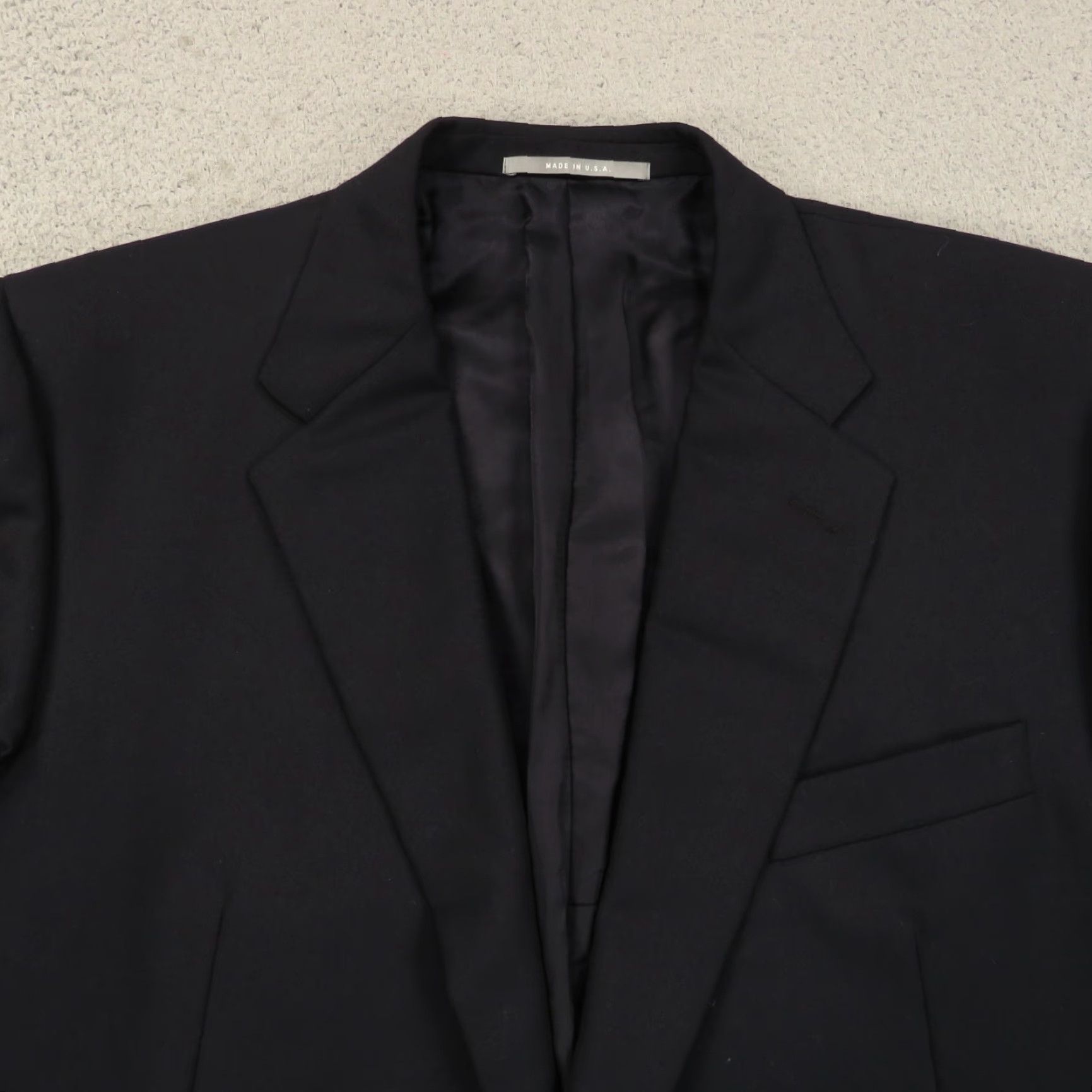 Loro Piana Hickey Freeman Loro Piana Blazer 46L Super 130s Tasmanian Worsted Wool Navy Coat Mens Size 46R - 6 Thumbnail