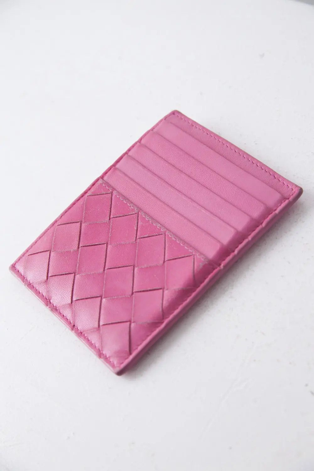 Bottega Veneta Nappa Intrecciato Zip Card Holder Pink Size ONE SIZE - 3 Thumbnail