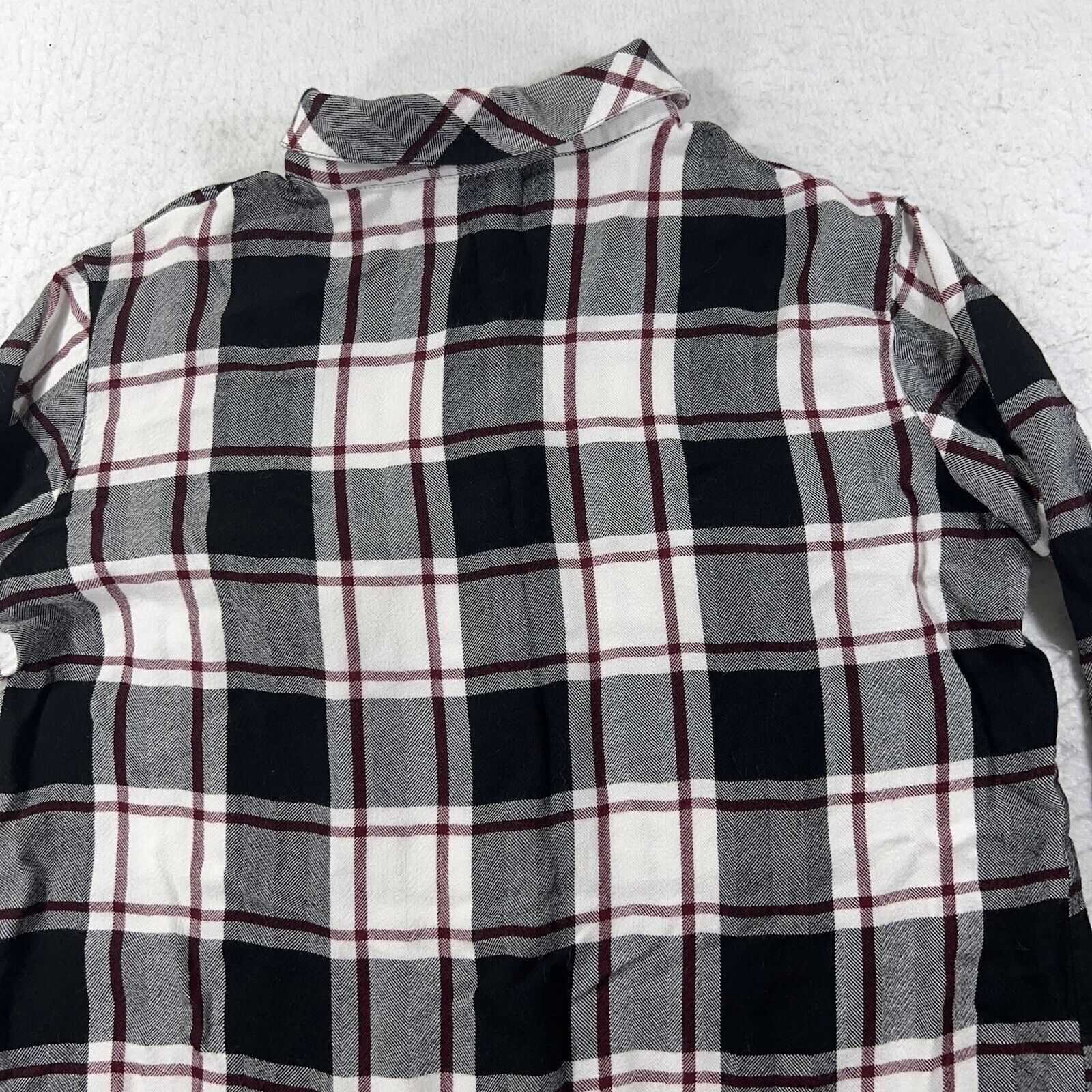 Other Sanctuary Boyfriend Style Snap Red Black Plaid Flannel Shirt Size S / US 4 / IT 40 - 10 Thumbnail
