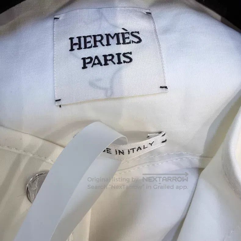 Hermes Hermes White Diamond Pocket Round Neck Jacket Size XS / US 0-2 / IT 36-38 - 5 Thumbnail