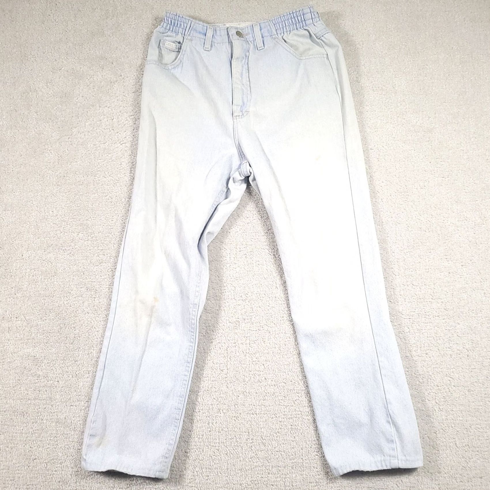 Lee VINTAGE Lee Jeans Womens 27 Blue Vtg Mom Elastic Waist High Rise Women 27x25 Crop Cowgirl Size 27" / US 4 / IT 40 - 2 Thumbnail
