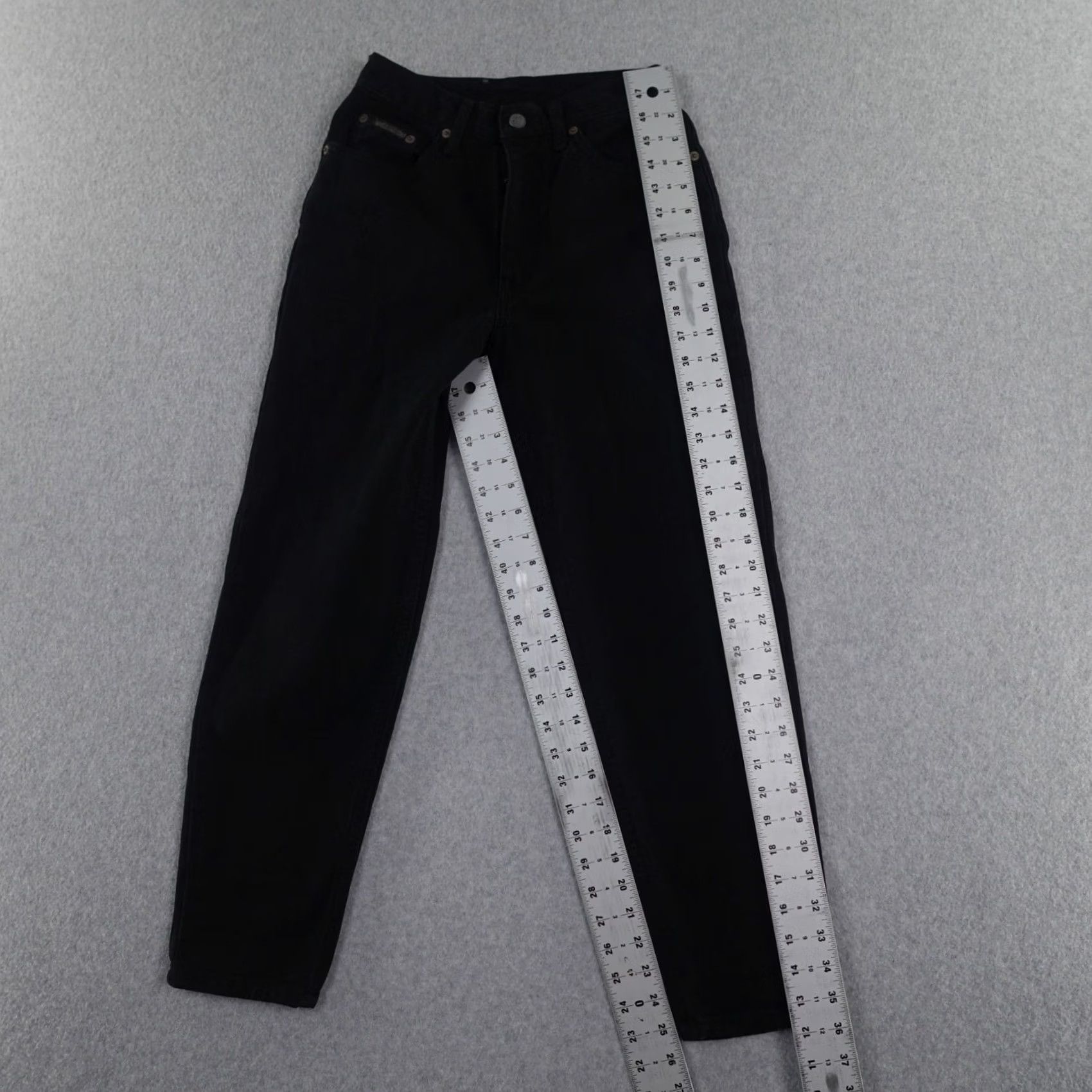Calvin Klein CK Calvin Klein Jeans Womens 6 Jeans Tapered Regular Black 5-Pocket Denim Cotton Vintage 90s Womens Jeans Size 28" / US 6 / IT 42 - 3 Thumbnail
