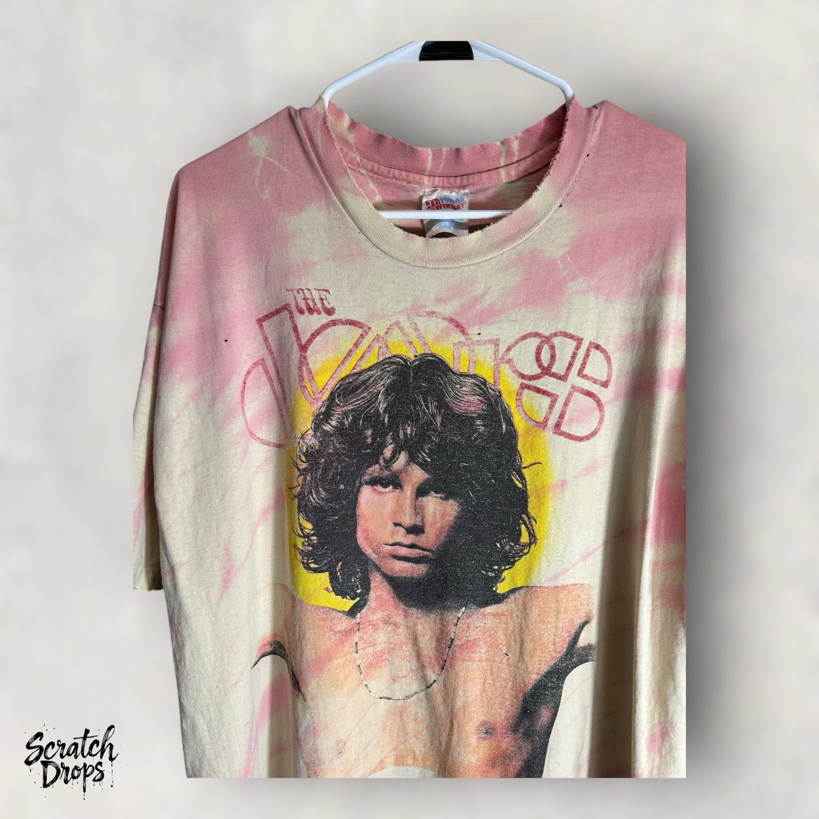 Hanes VTG 90s The Doors Jim Morrison Tie Dye T-Shirt XL USA Size US XL / EU 56 / 4 - 12 Thumbnail